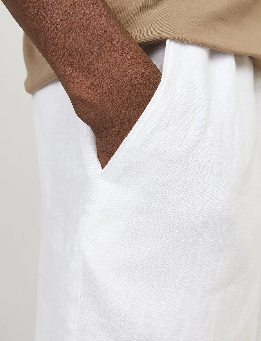 Jack & Jones - JPSTBILL LAWRENCE LINEN SHORTS SRT LN - leinen-shorts - bright white - 5