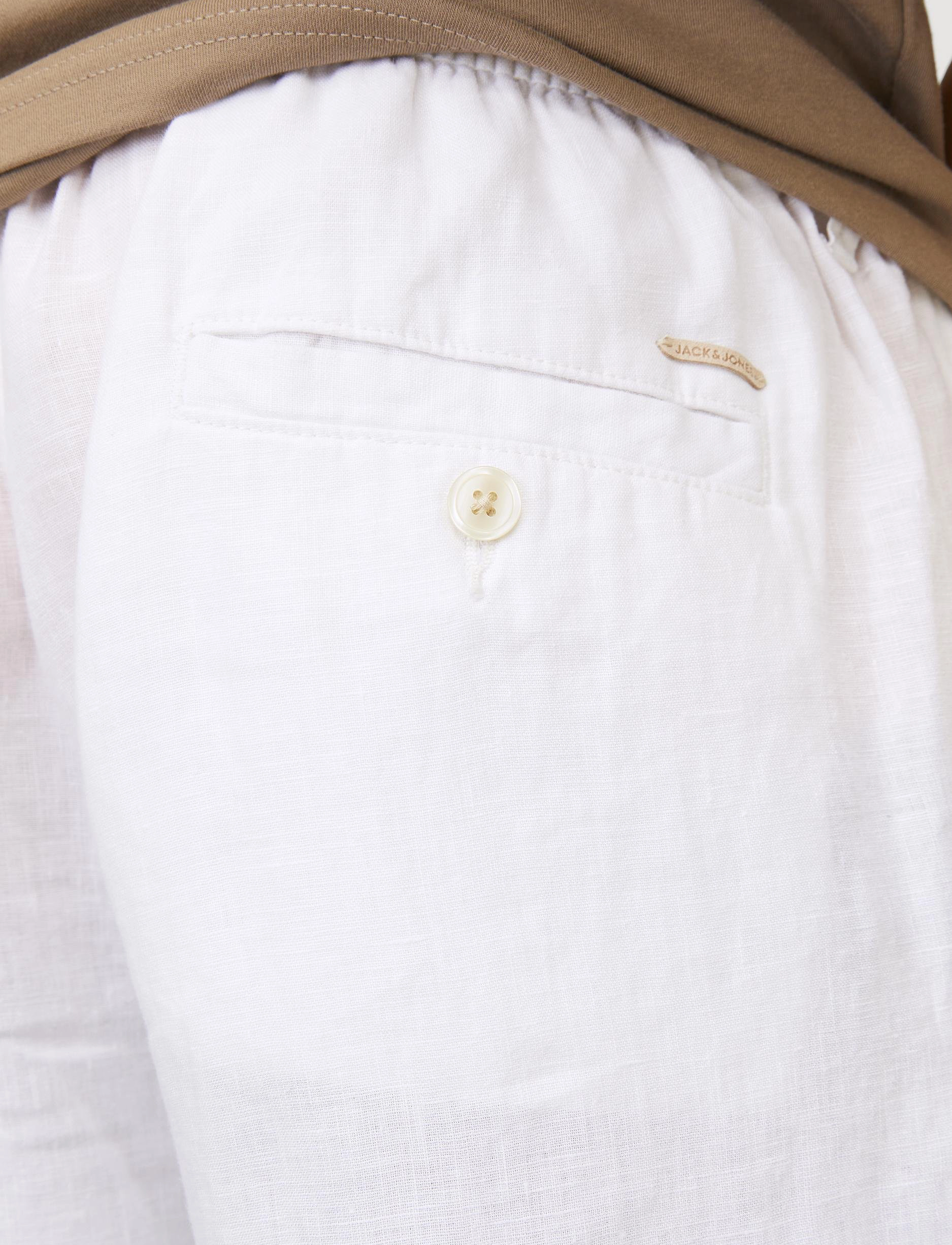 Jack & Jones JPSTBILL LAWRENCE LINEN SHORTS SRT LN - Kleidung - BRIGHT WHITE / white