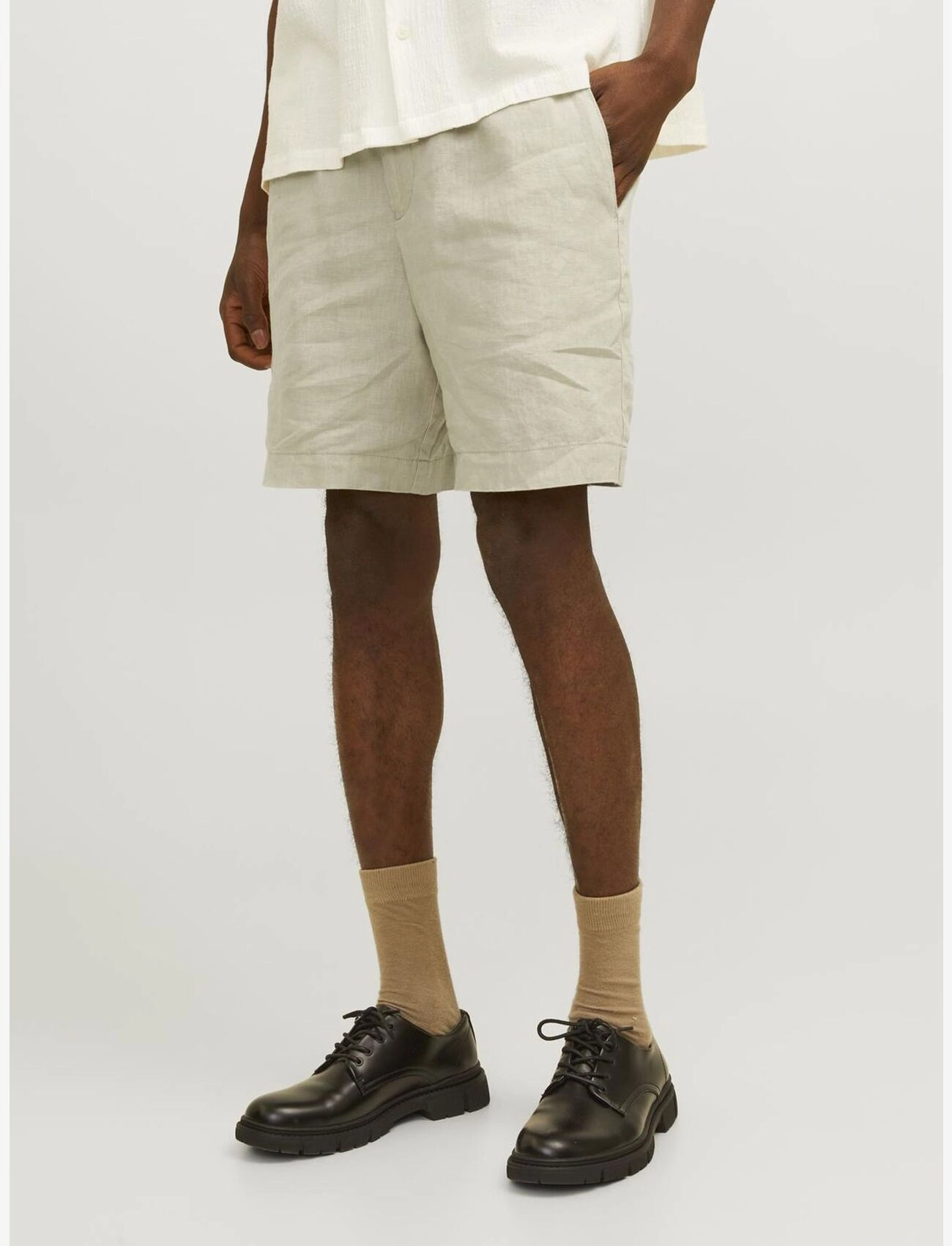Jack & Jones - JPSTBILL LAWRENCE LINEN SHORTS SRT LN - linased lühikesed püksid - fields of rye - 3
