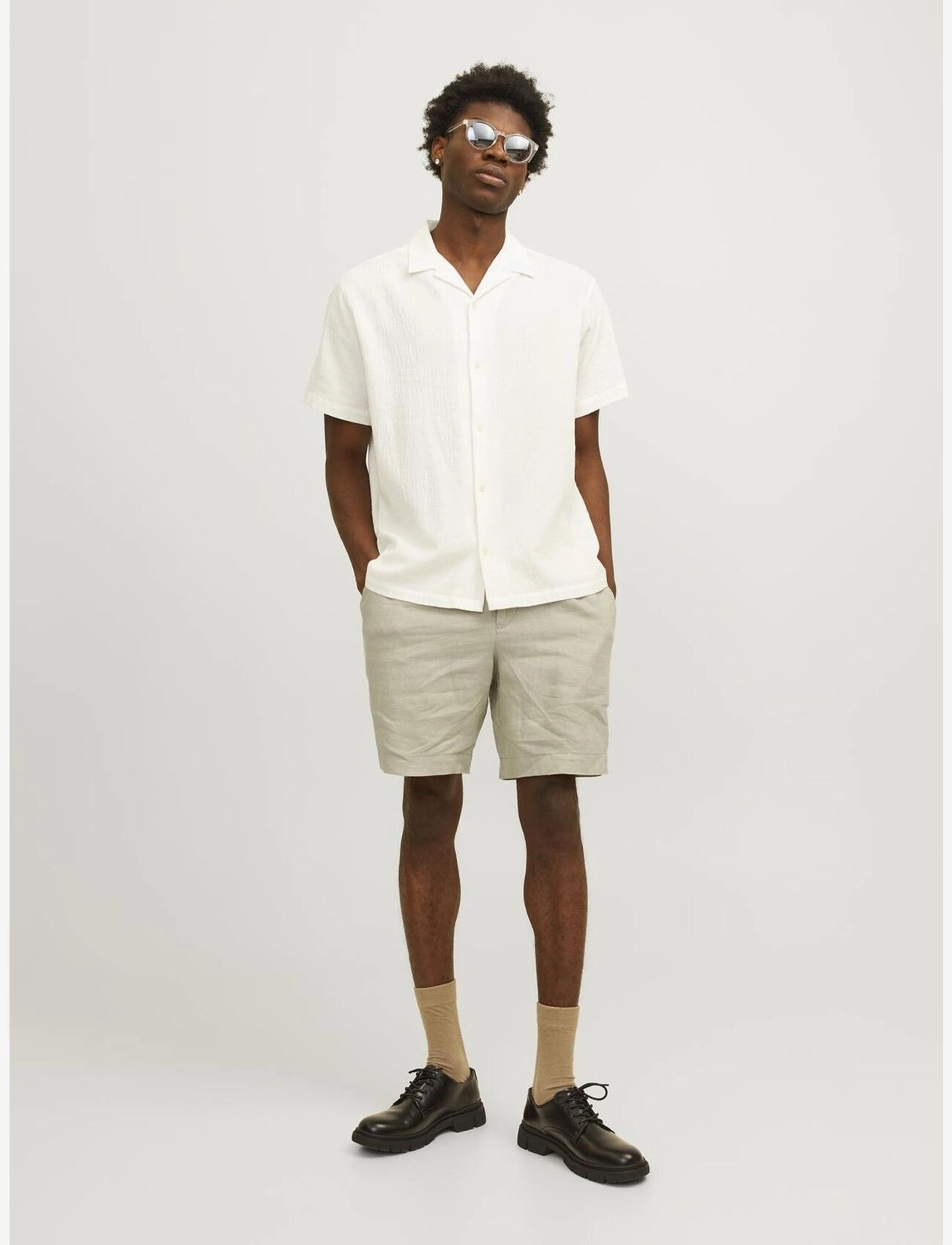 Jack & Jones - JPSTBILL LAWRENCE LINEN SHORTS SRT LN - linased lühikesed püksid - fields of rye - 5