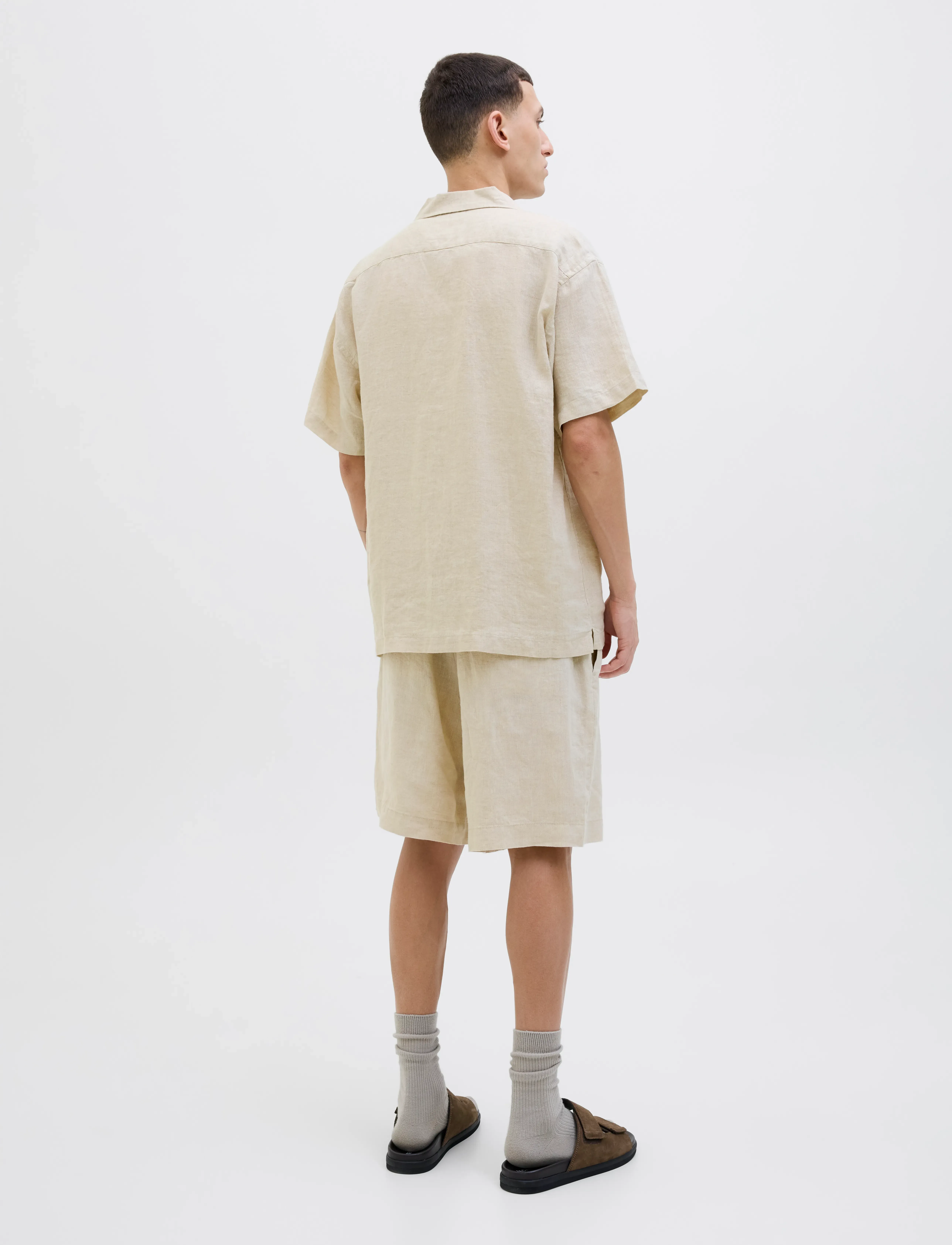 Jack & Jones - JPSTBILL LAWRENCE LINEN SHORTS SRT LN - shorts en lin - silver lining - 3