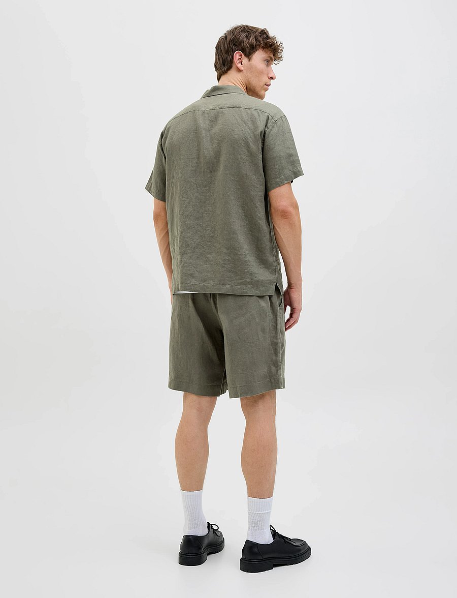 Jack & Jones - JPSTBILL LAWRENCE LINEN SHORTS SRT LN - linased lühikesed püksid - tea leaf - 3