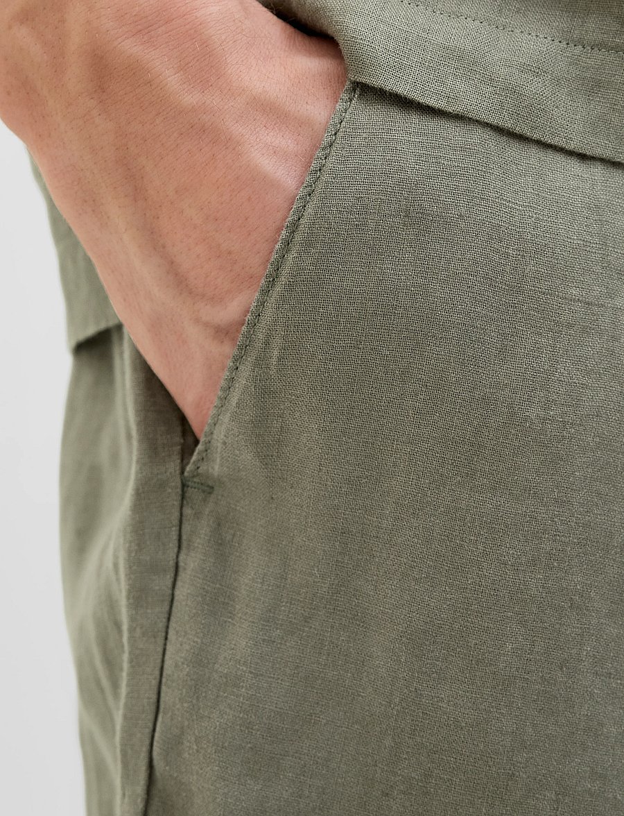 Jack & Jones - JPSTBILL LAWRENCE LINEN SHORTS SRT LN - linased lühikesed püksid - tea leaf - 5