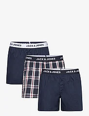 Jack & Jones - JACDYLAN WOVEN BOXERS 3 PACK - zemākās cenas - navy blazer - 0