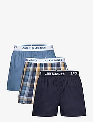 Jack & Jones - JACLOGAN WOVEN BOXERS 3 PACK - zemākās cenas - navy blazer - 0