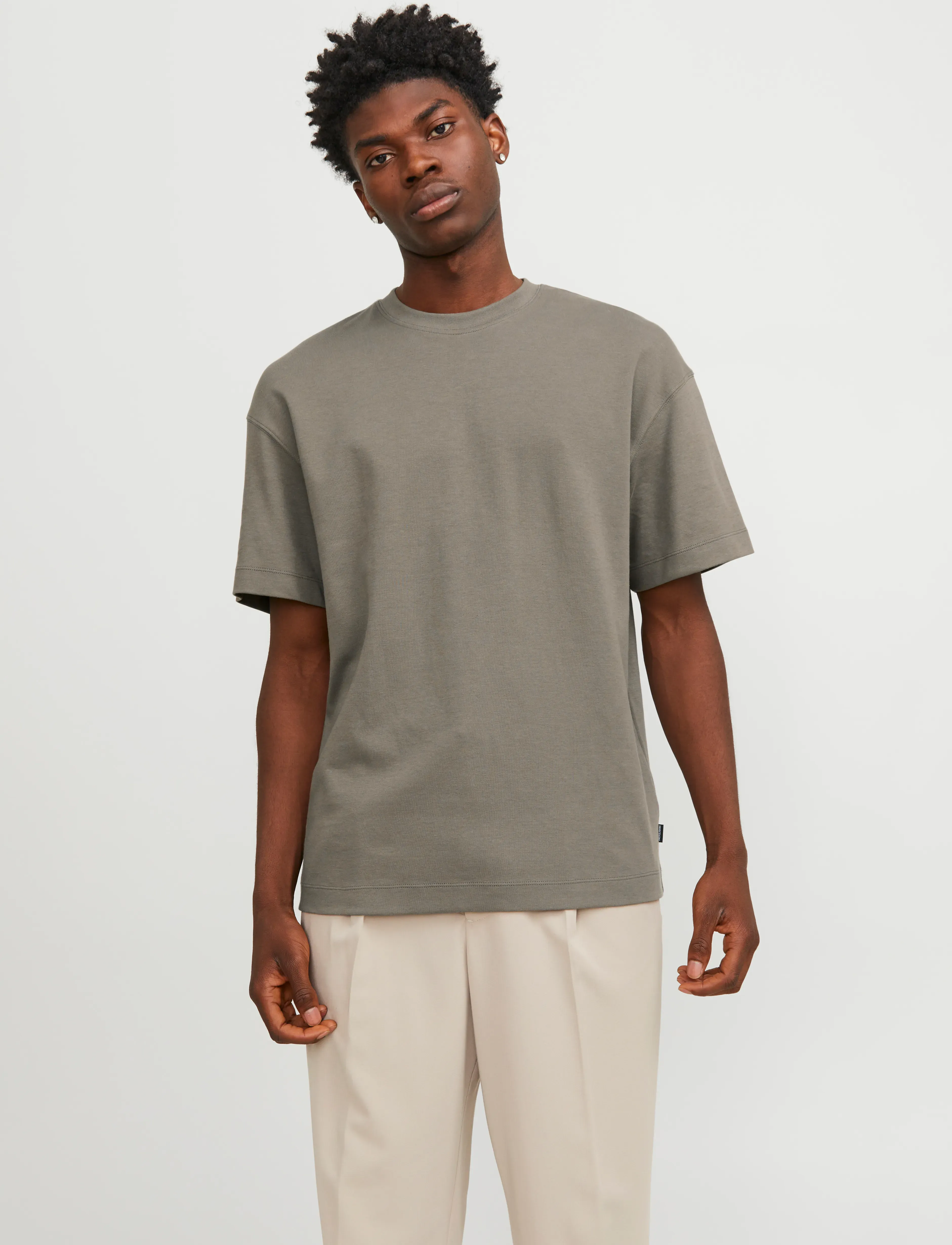 Jack & Jones JJEURBAN EDGE TEE SS O-NECK NOOS - 4 for 3 - BUNGEE CORD / grey