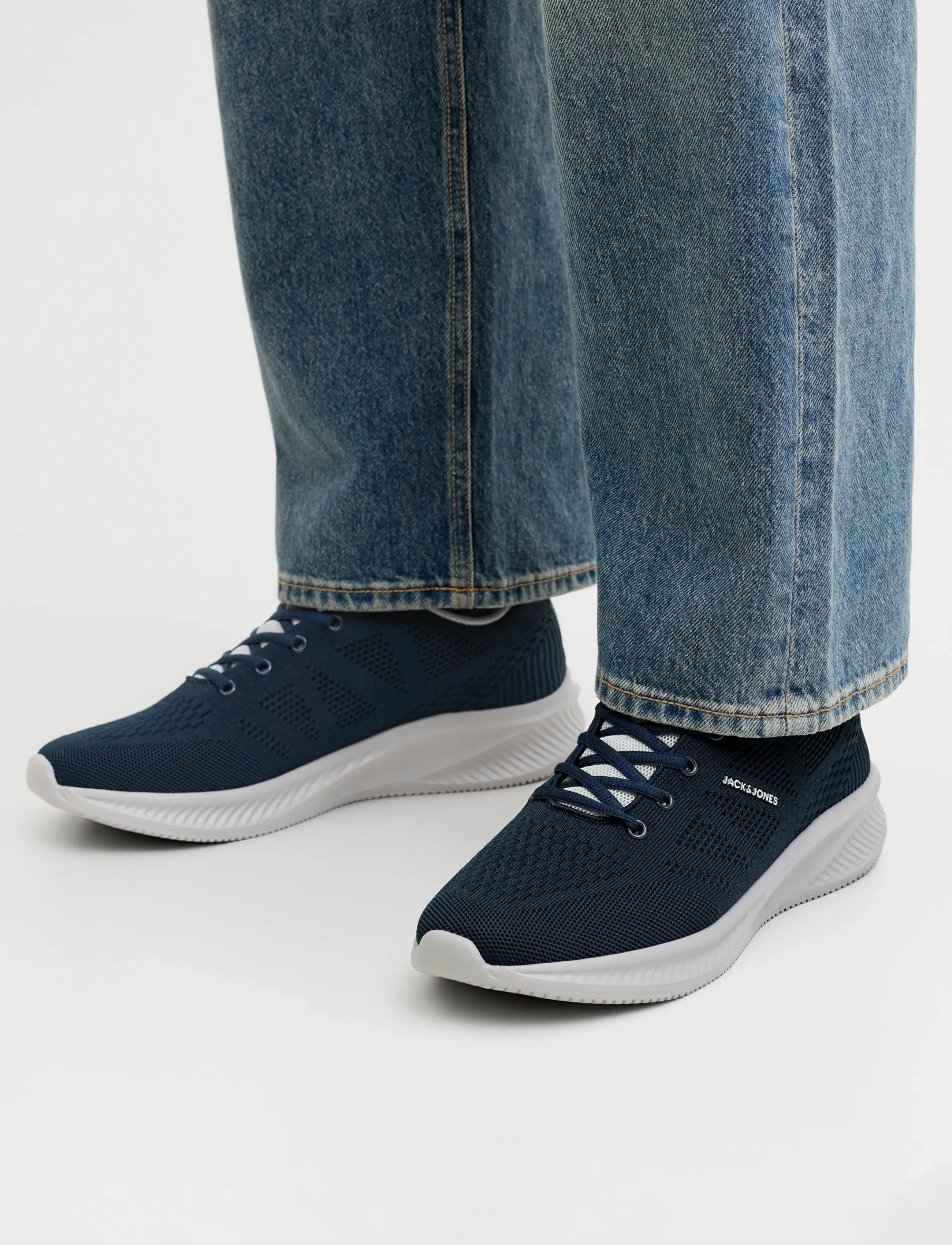 Jack & Jones - JFWCROXLEY KNIT SNEAKER NOOS - low tops - navy blazer - 0