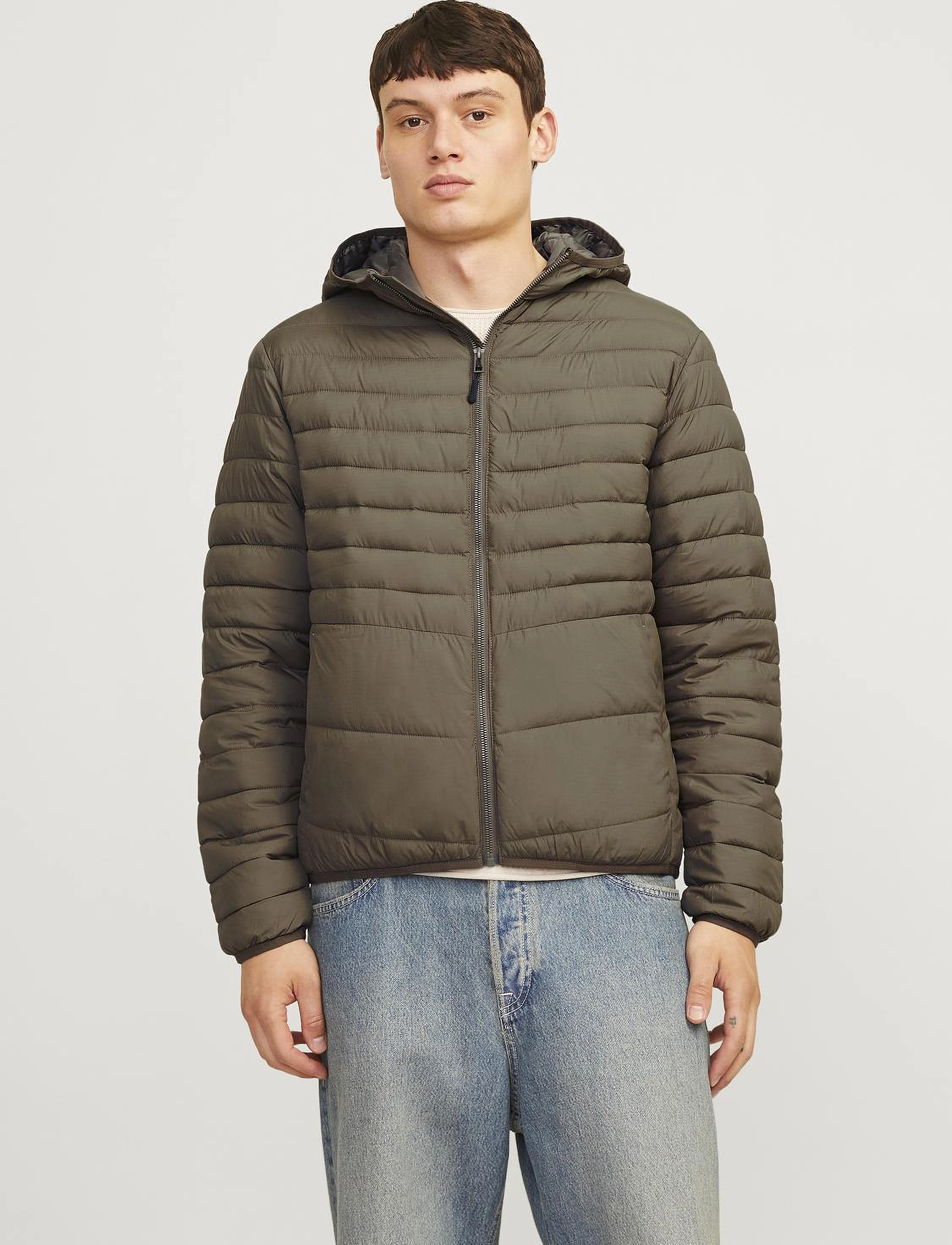 Jack & Jones JJESTATE PACKABLE PUFFER HOOD NOOS - Overtøj - CANTEEN / green