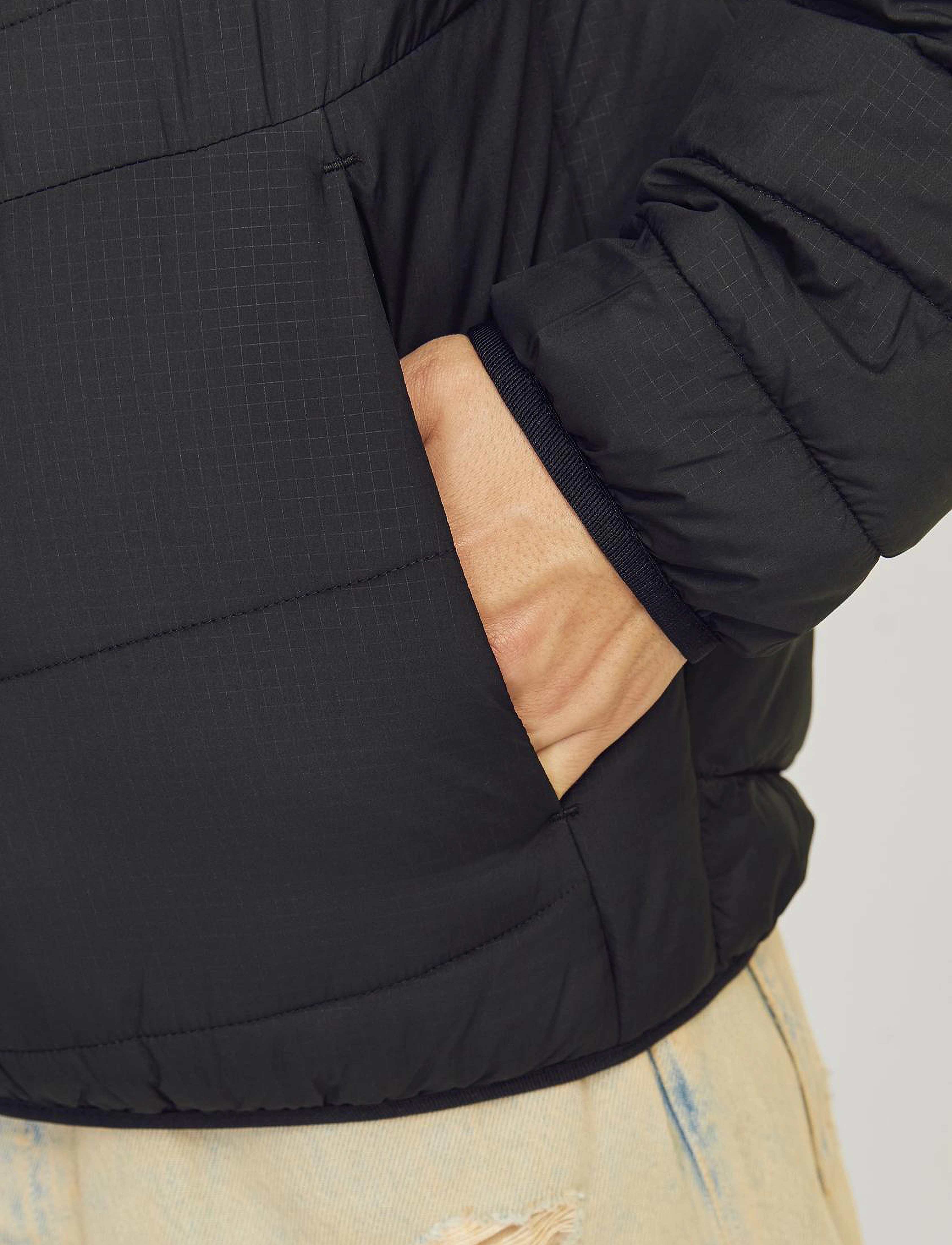 Jack & Jones - JJESTATE PACKABLE PUFFER COLLAR NOOS - forårsjakker - black - 2