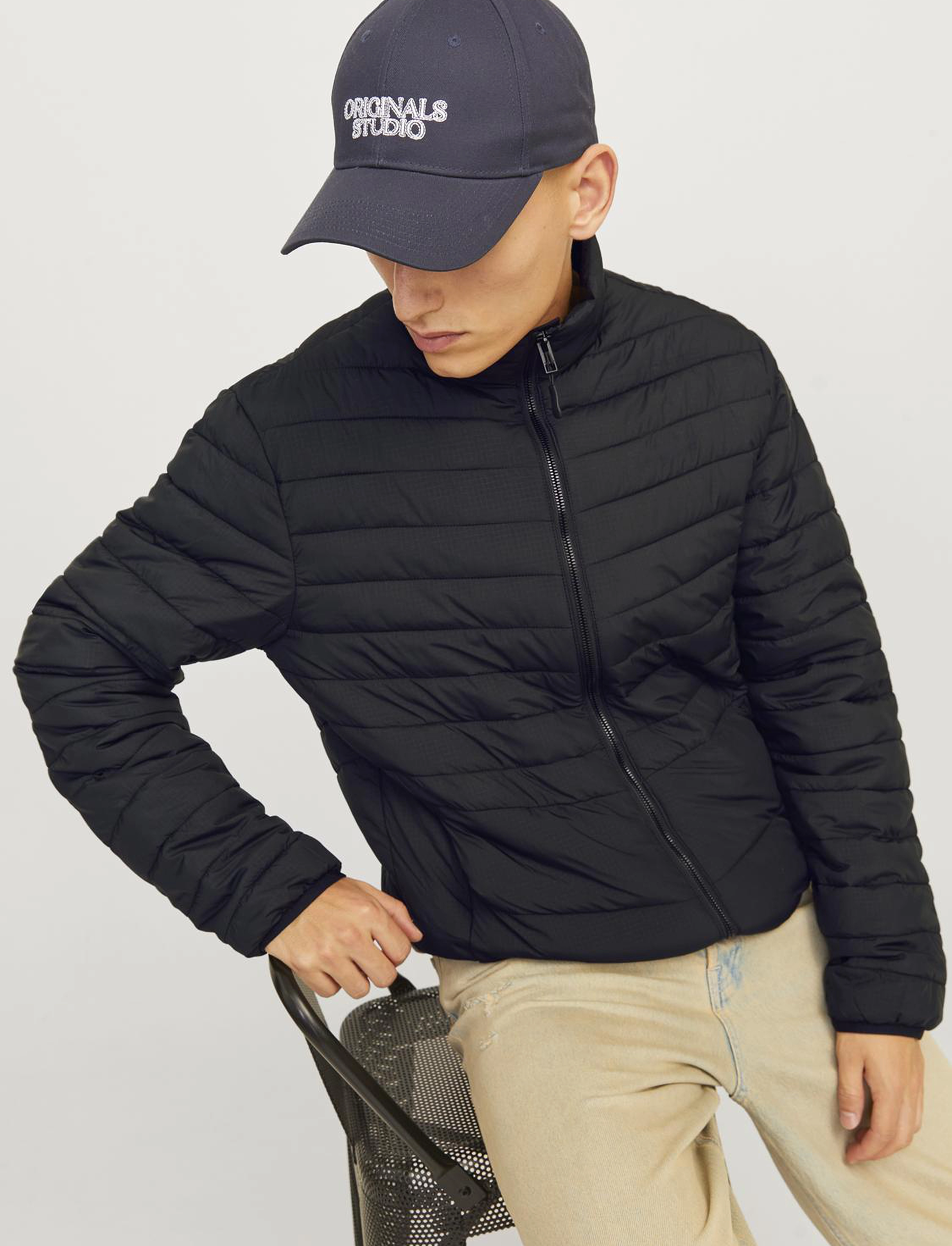 Jack & Jones - JJESTATE PACKABLE PUFFER COLLAR NOOS - forårsjakker - black - 3