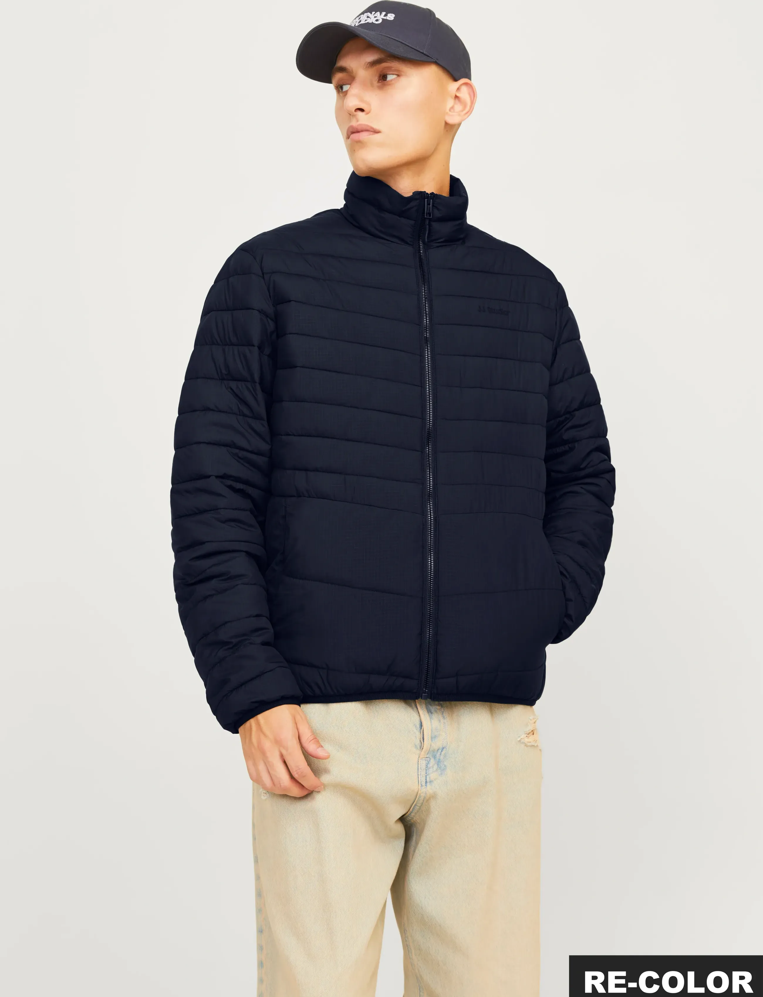 Jack & Jones JJESTATE PACKABLE PUFFER COLLAR NOOS - Ytterkläder - SKY CAPTAIN / navy
