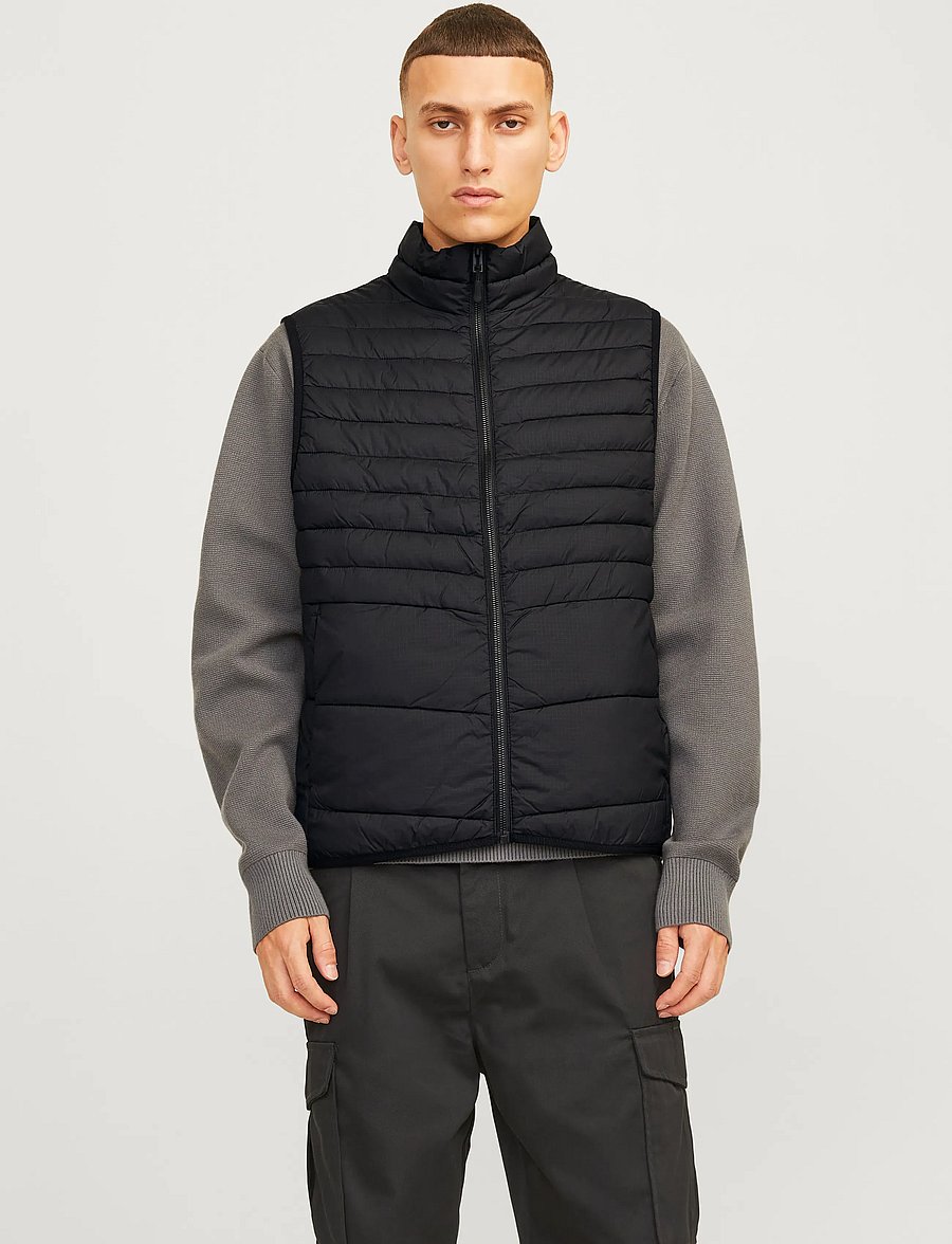Jack & Jones - JJESTATE PACKABLE BW COLLAR NOOS - vestid - black - 0
