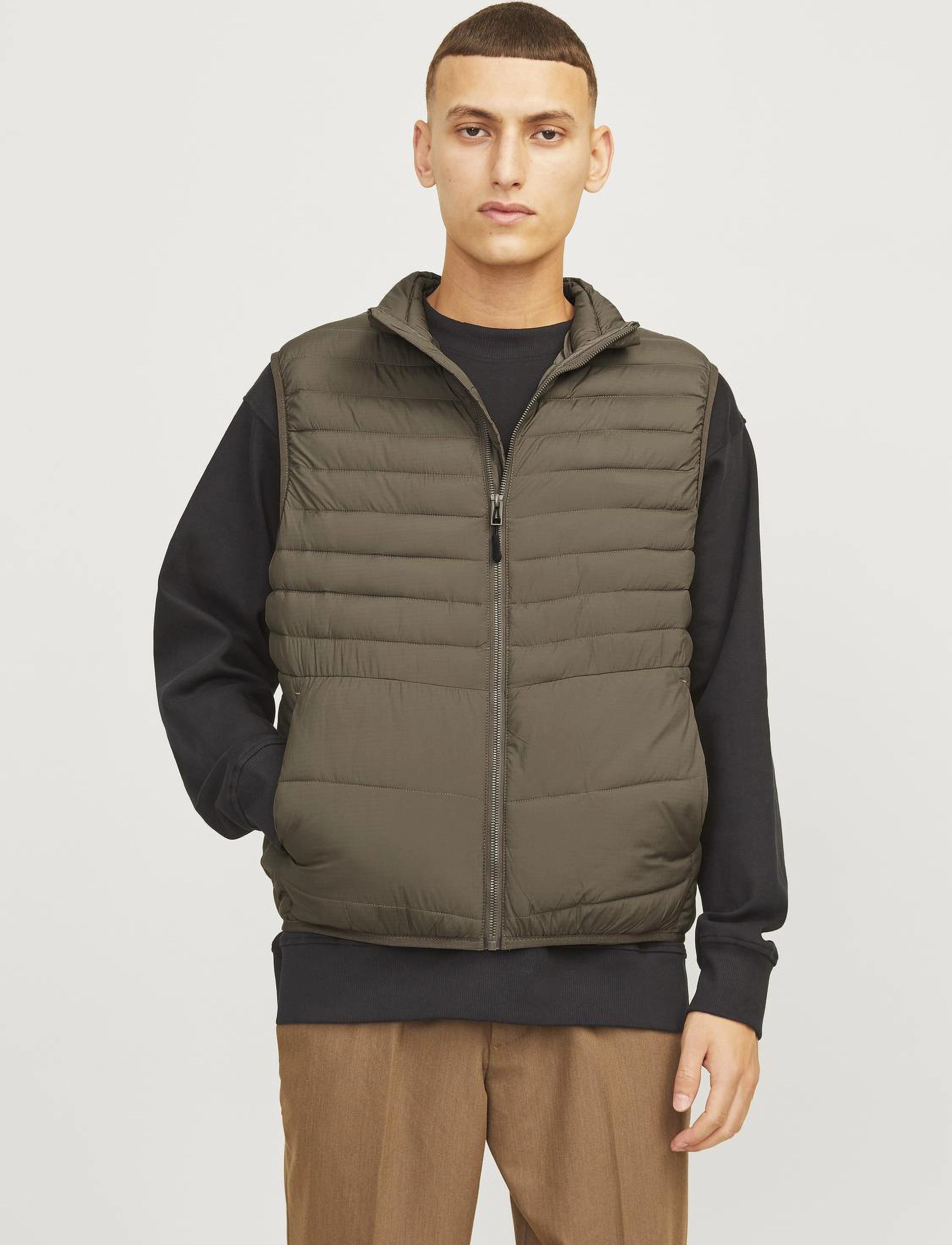 Jack & Jones - JJESTATE PACKABLE BW COLLAR NOOS - vestid - canteen - 4