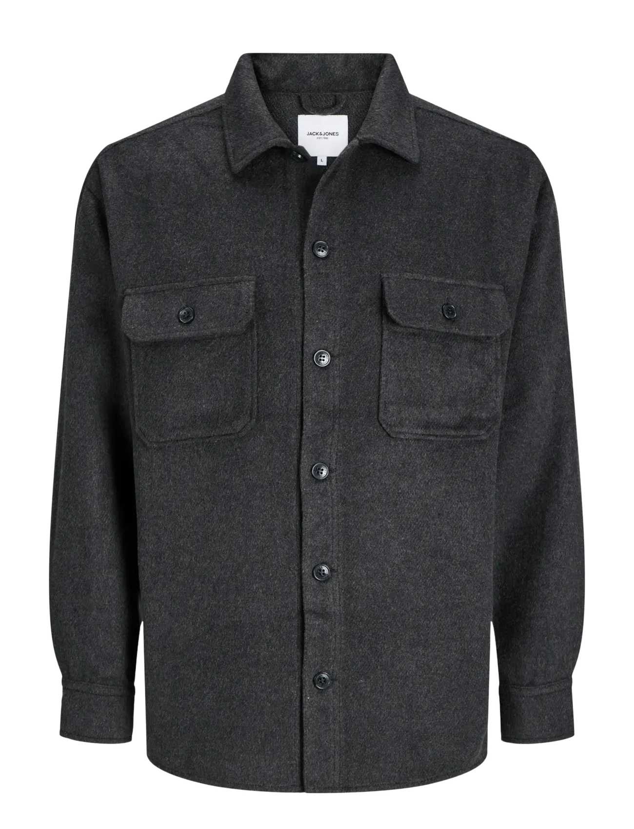 JACK & JONES Jjebradley Ollie Overshirt Ls Noos Schwarz - XL - Herren
