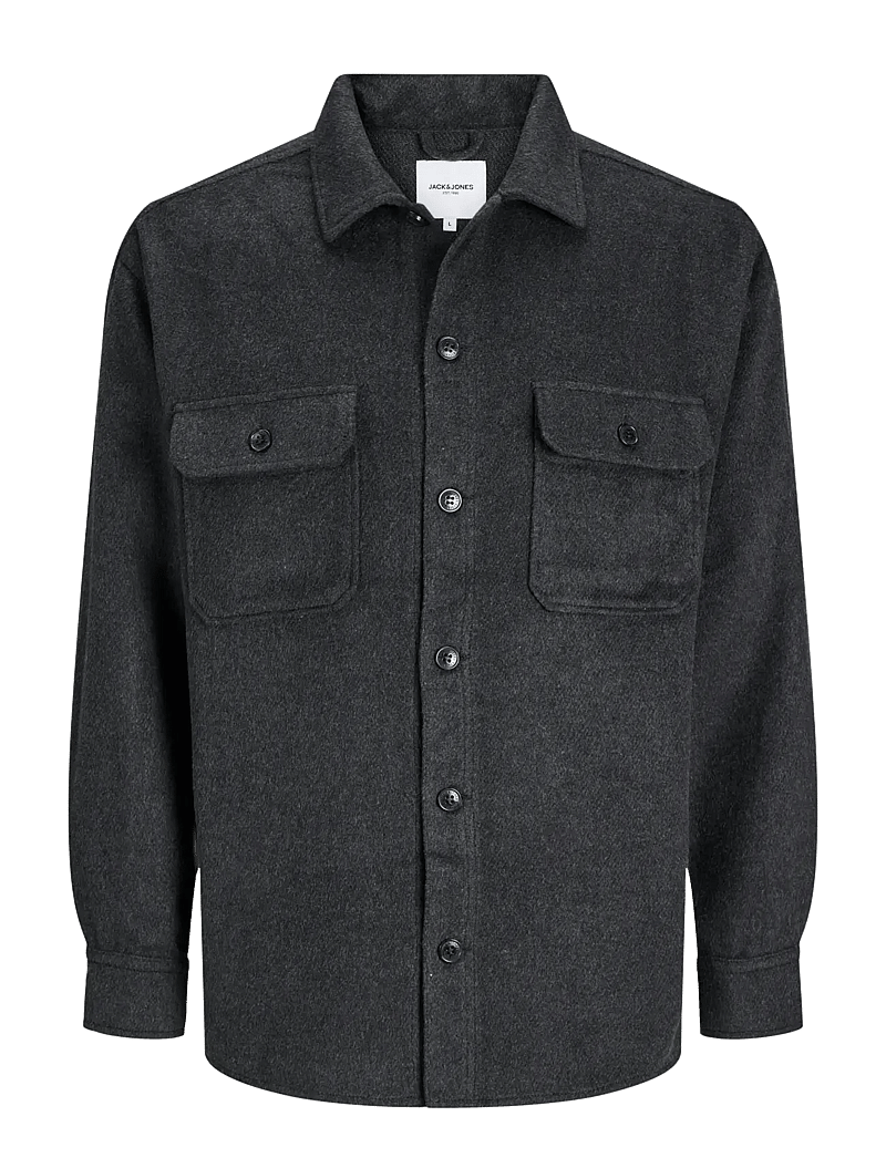 Jack & Jones - JJEBRADLEY OLLIE OVERSHIRT LS NOOS - flaneliniai marškiniai - black - 1