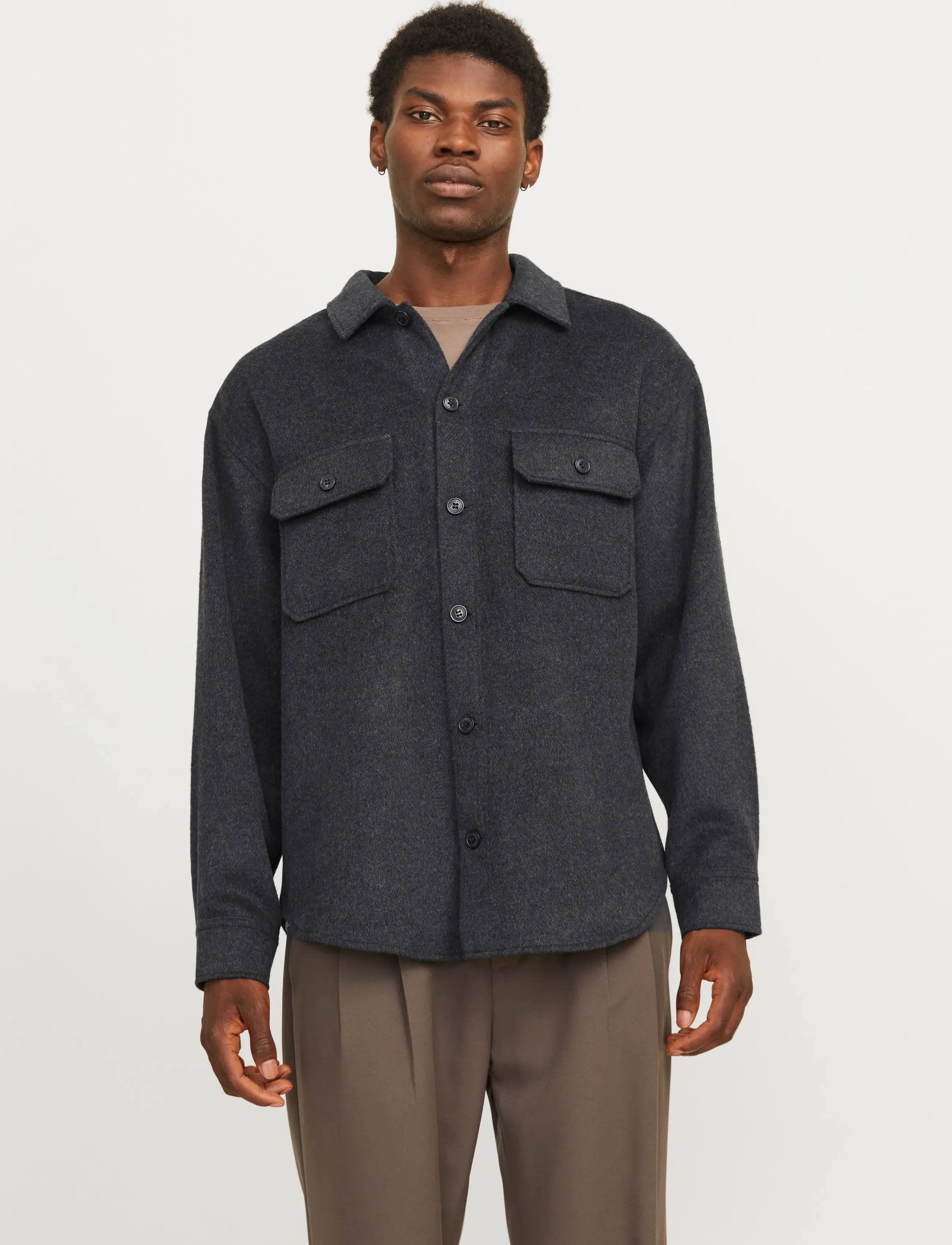 Jack & Jones JJEBRADLEY OLLIE OVERSHIRT LS NOOS - Skjortor - BLACK / black