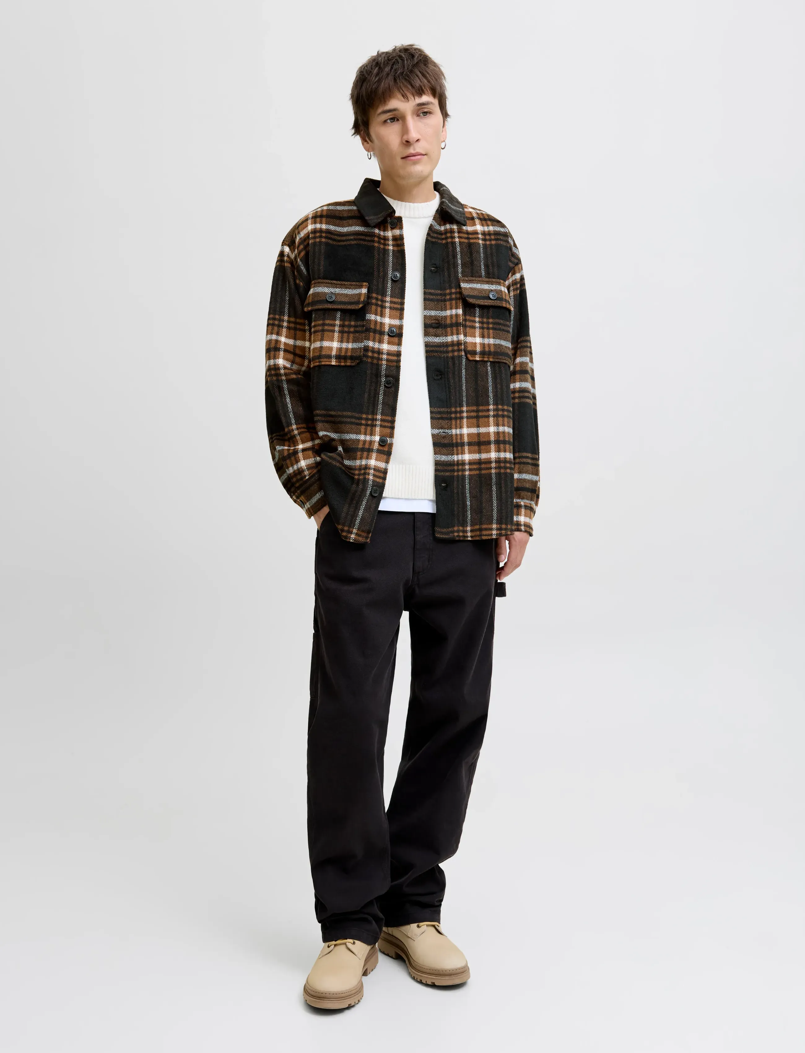 Jack & Jones - JJEBRADLEY OLLIE OVERSHIRT LS NOOS - flannel-skjorter - monks robe - 4