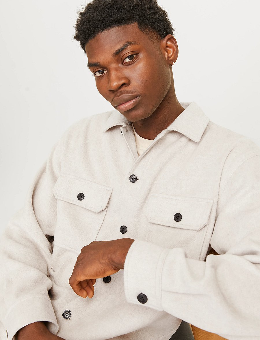 Jack & Jones - JJEBRADLEY OLLIE OVERSHIRT LS NOOS - chemises en flanelle - peyote - 5
