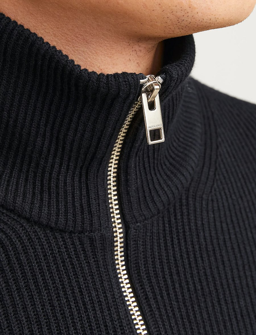 Jack & Jones - JJEPERFECT KNIT HALF ZIP SN - half zip jumpers - black - 3