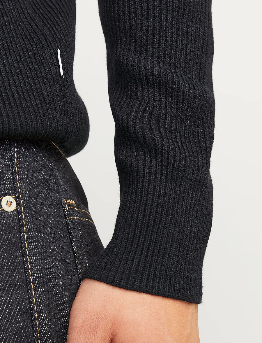Jack & Jones - JJEPERFECT KNIT HALF ZIP SN - half zip jumpers - black - 5