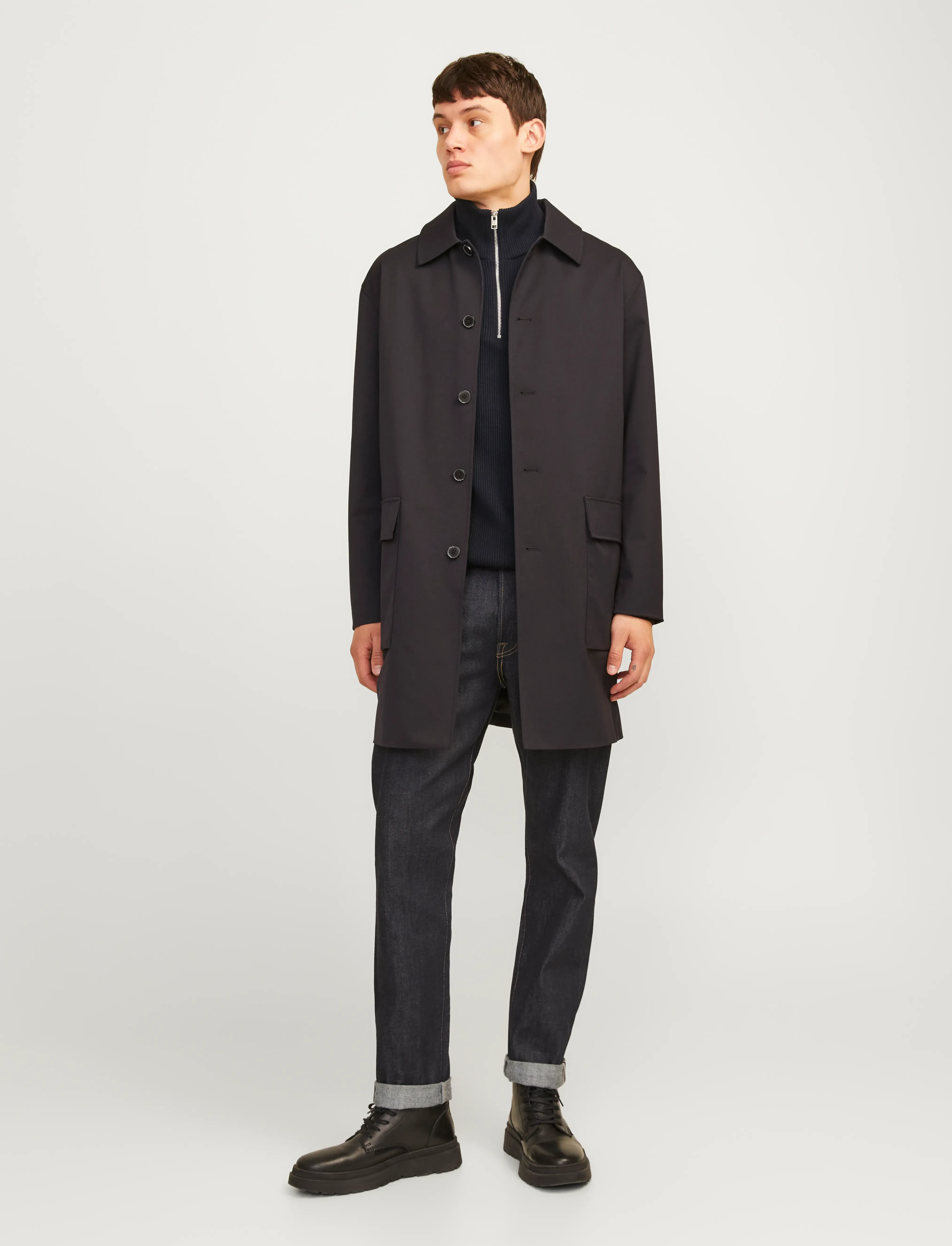 JACK & JONES Jjeperfect Knit Half Zip Sn stickade tröjor herr – bild 6