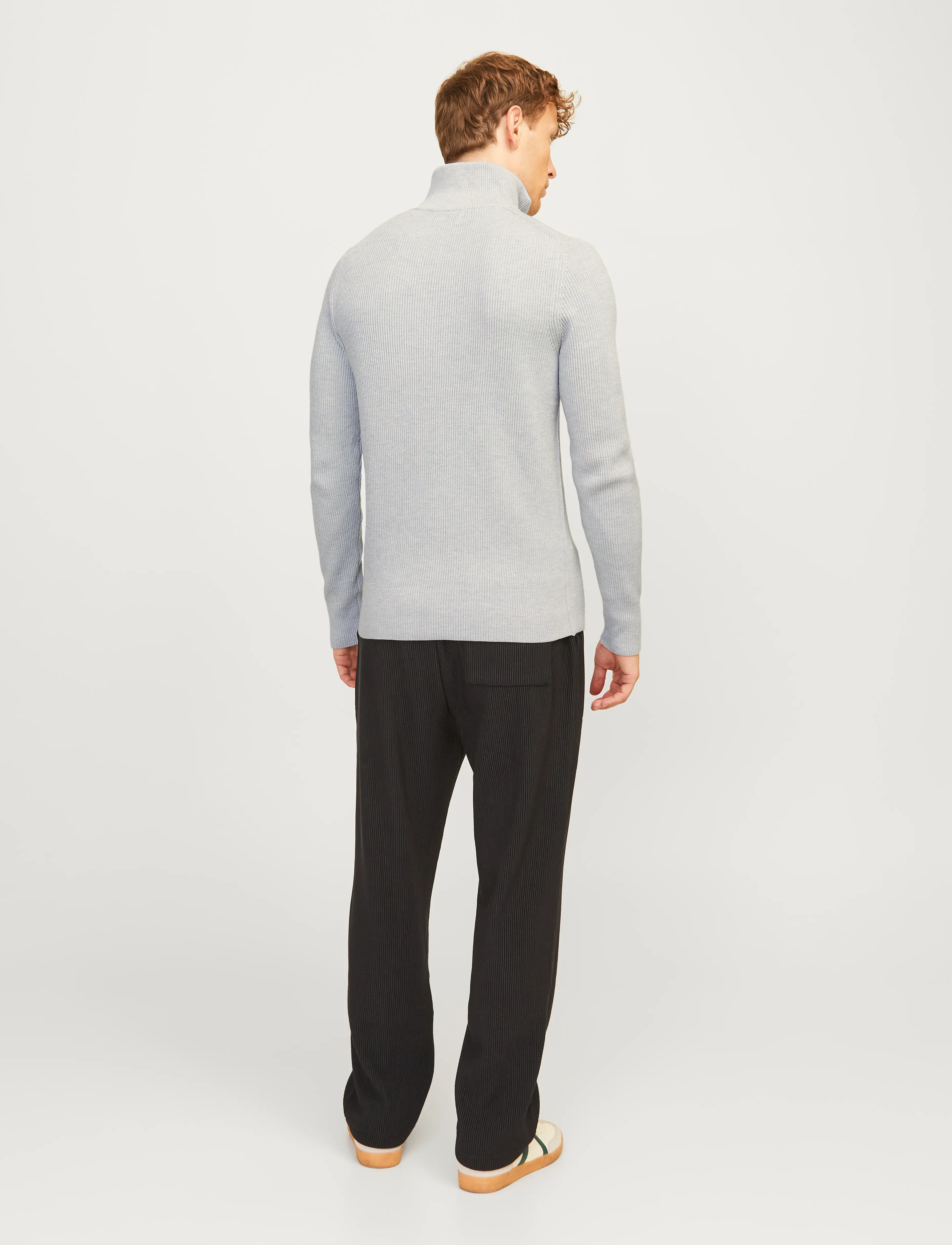 Jack & Jones - JJEPERFECT KNIT HALF ZIP SN - menn - light grey melange - 2