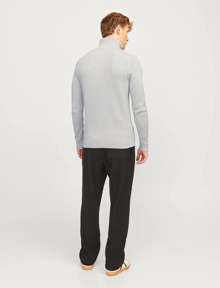 Jack & Jones - JJEPERFECT KNIT HALF ZIP SN - pullover mit halbem reißverschluss - light grey melange - 2