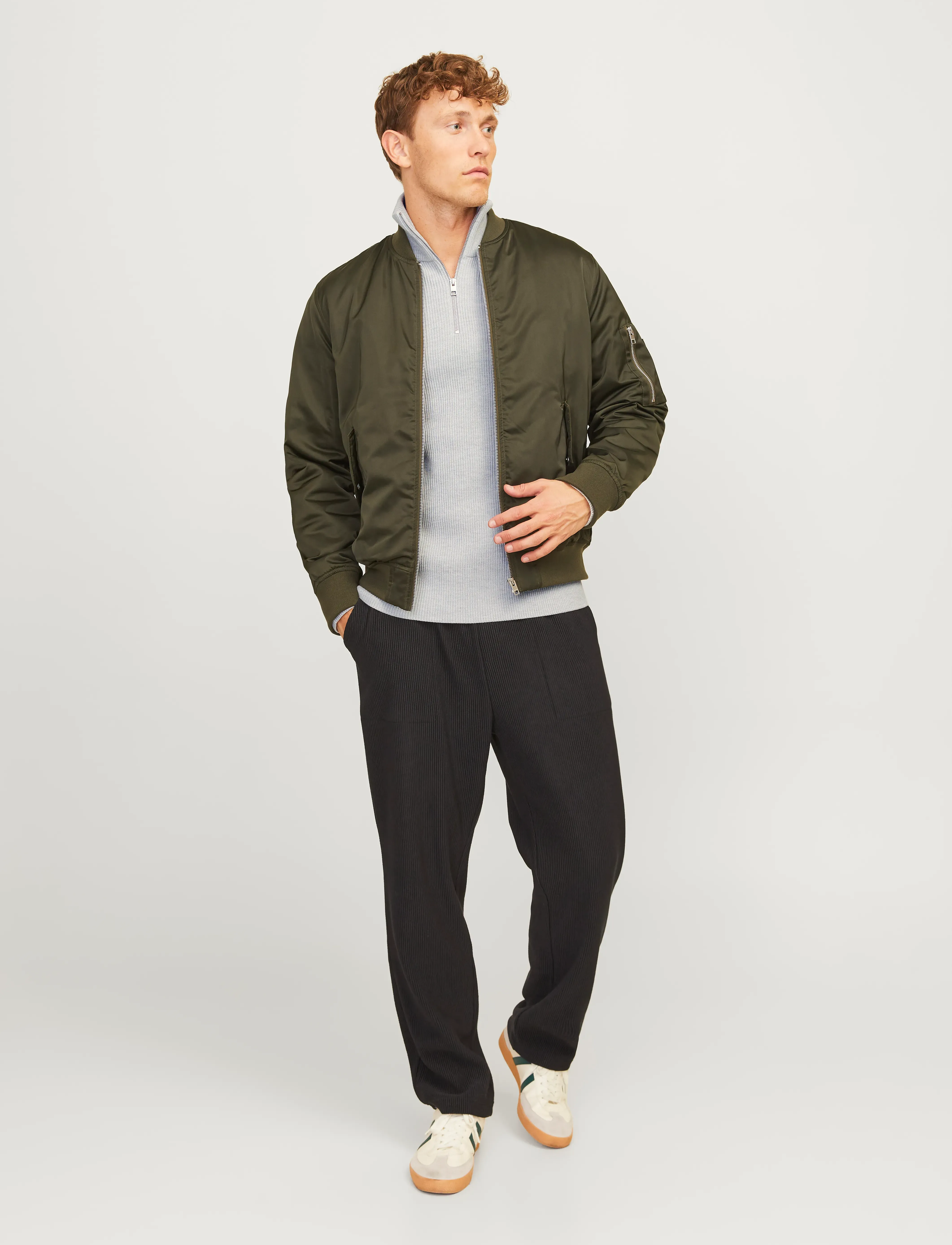 Jack & Jones - JJEPERFECT KNIT HALF ZIP SN - menn - light grey melange - 5
