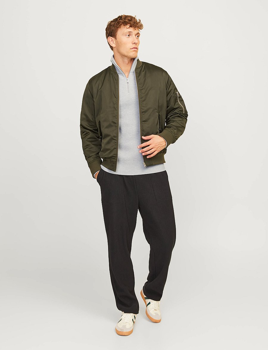 Jack & Jones - JJEPERFECT KNIT HALF ZIP SN - pullover mit halbem reißverschluss - light grey melange - 5