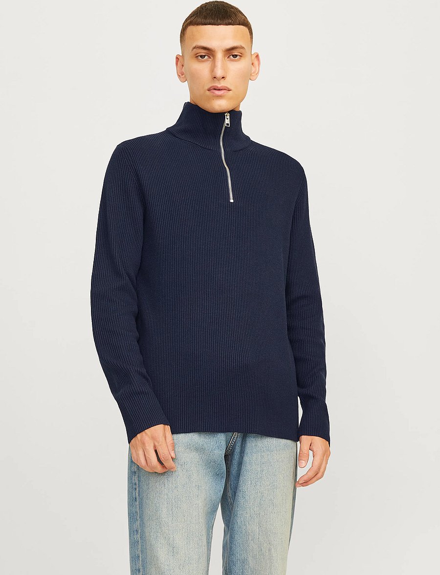 Jack & Jones - JJEPERFECT KNIT HALF ZIP SN - pullover mit halbem reißverschluss - sky captain - 0