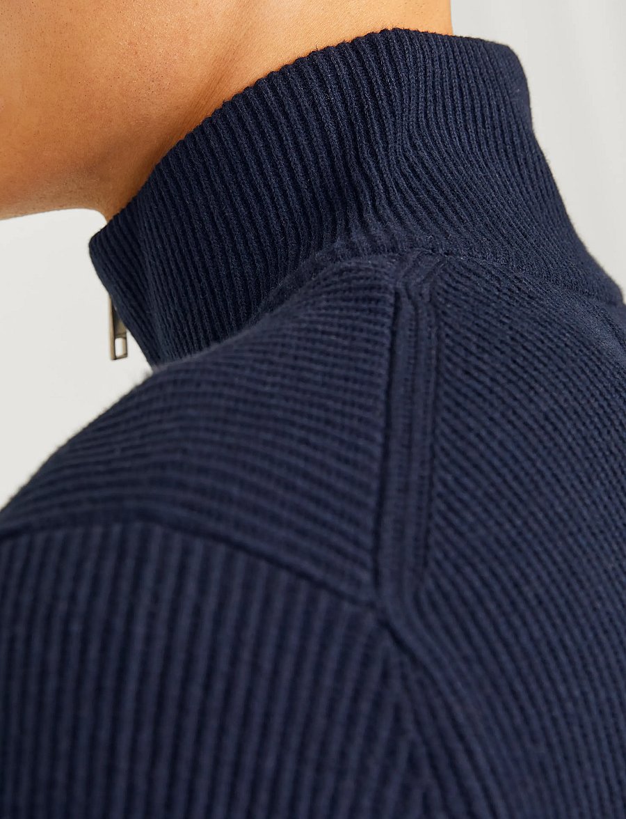 Jack & Jones - JJEPERFECT KNIT HALF ZIP SN - pullover mit halbem reißverschluss - sky captain - 3