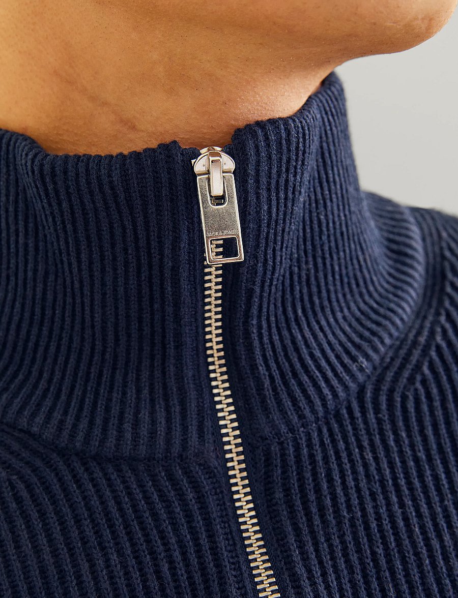 Jack & Jones - JJEPERFECT KNIT HALF ZIP SN - pullover mit halbem reißverschluss - sky captain - 4