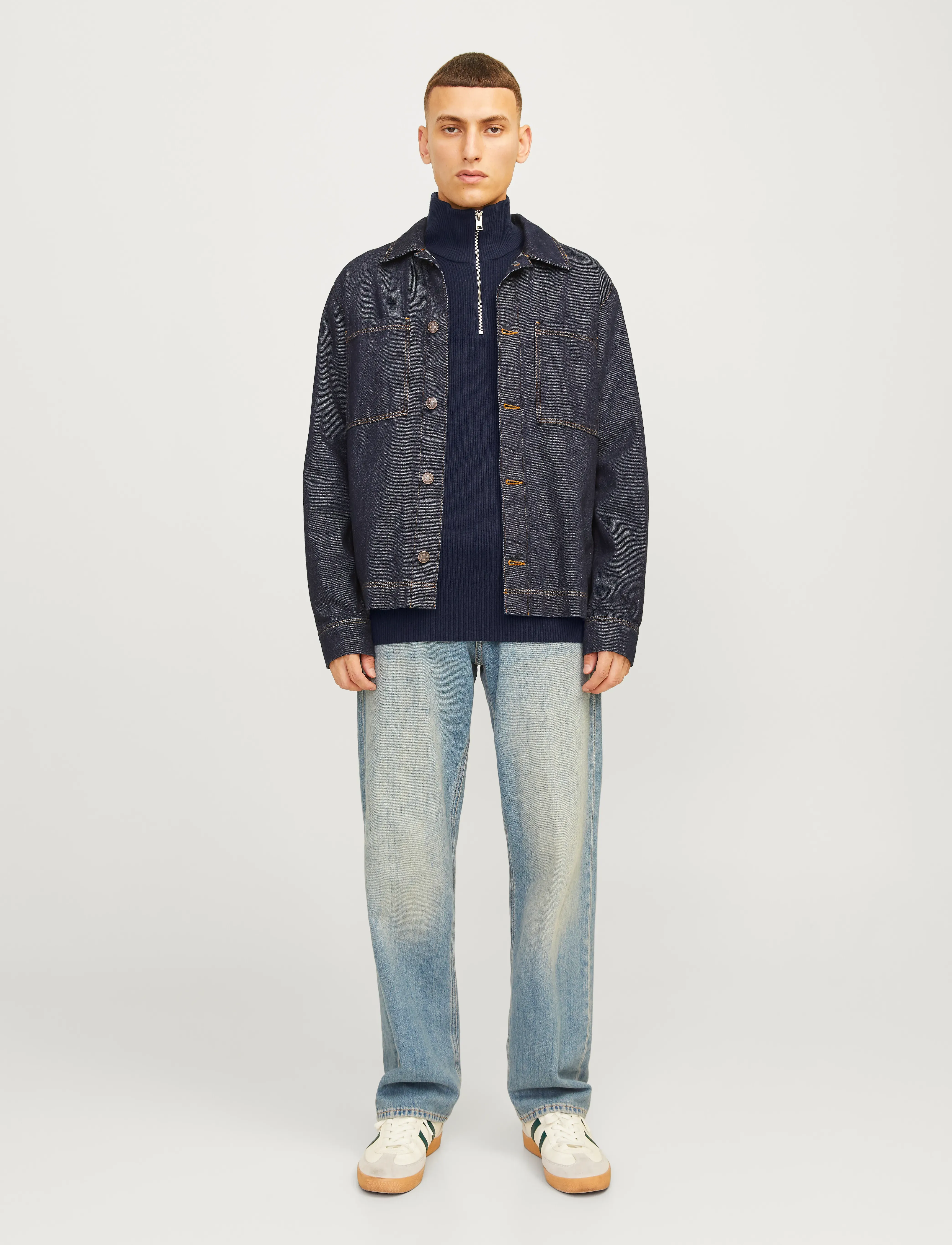 Jack & Jones - JJEPERFECT KNIT HALF ZIP SN - halfzip strik - sky captain - 5