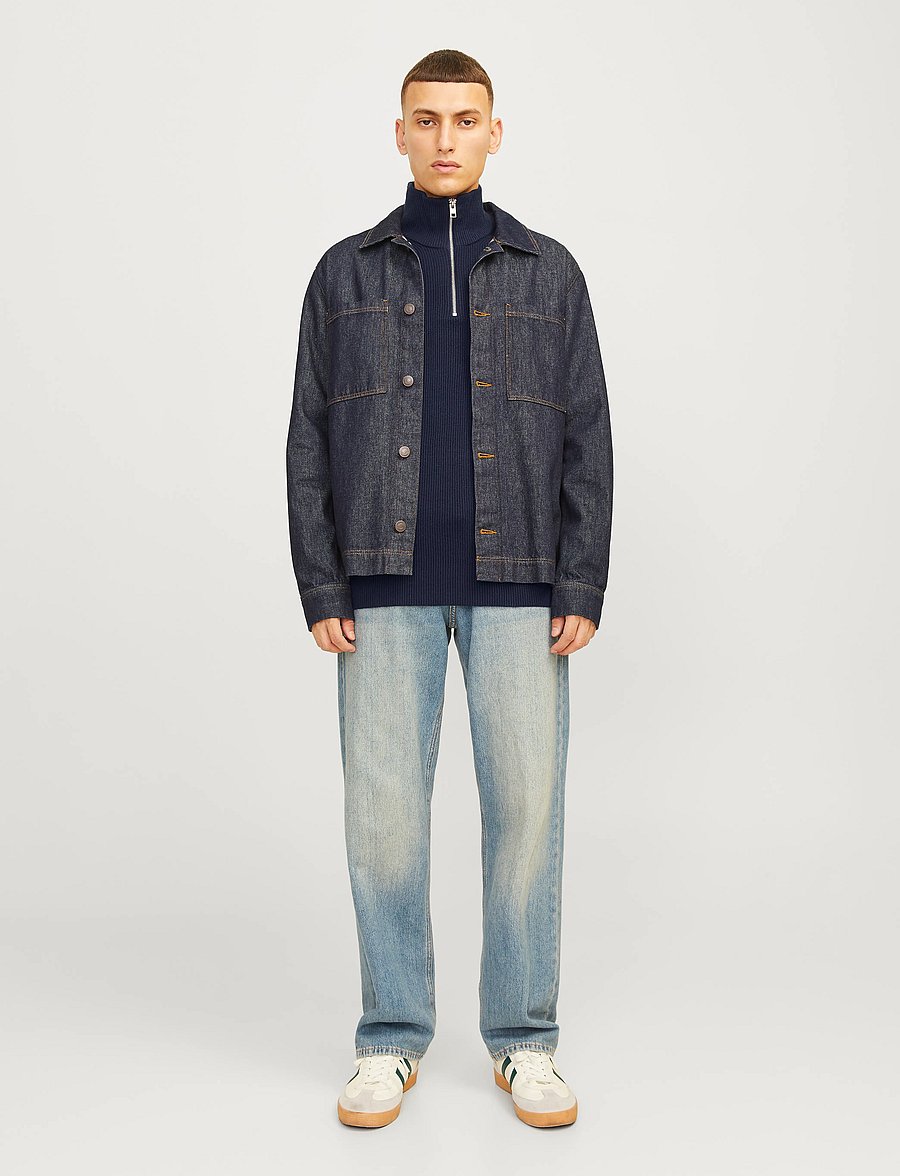 Jack & Jones - JJEPERFECT KNIT HALF ZIP SN - pullover mit halbem reißverschluss - sky captain - 5