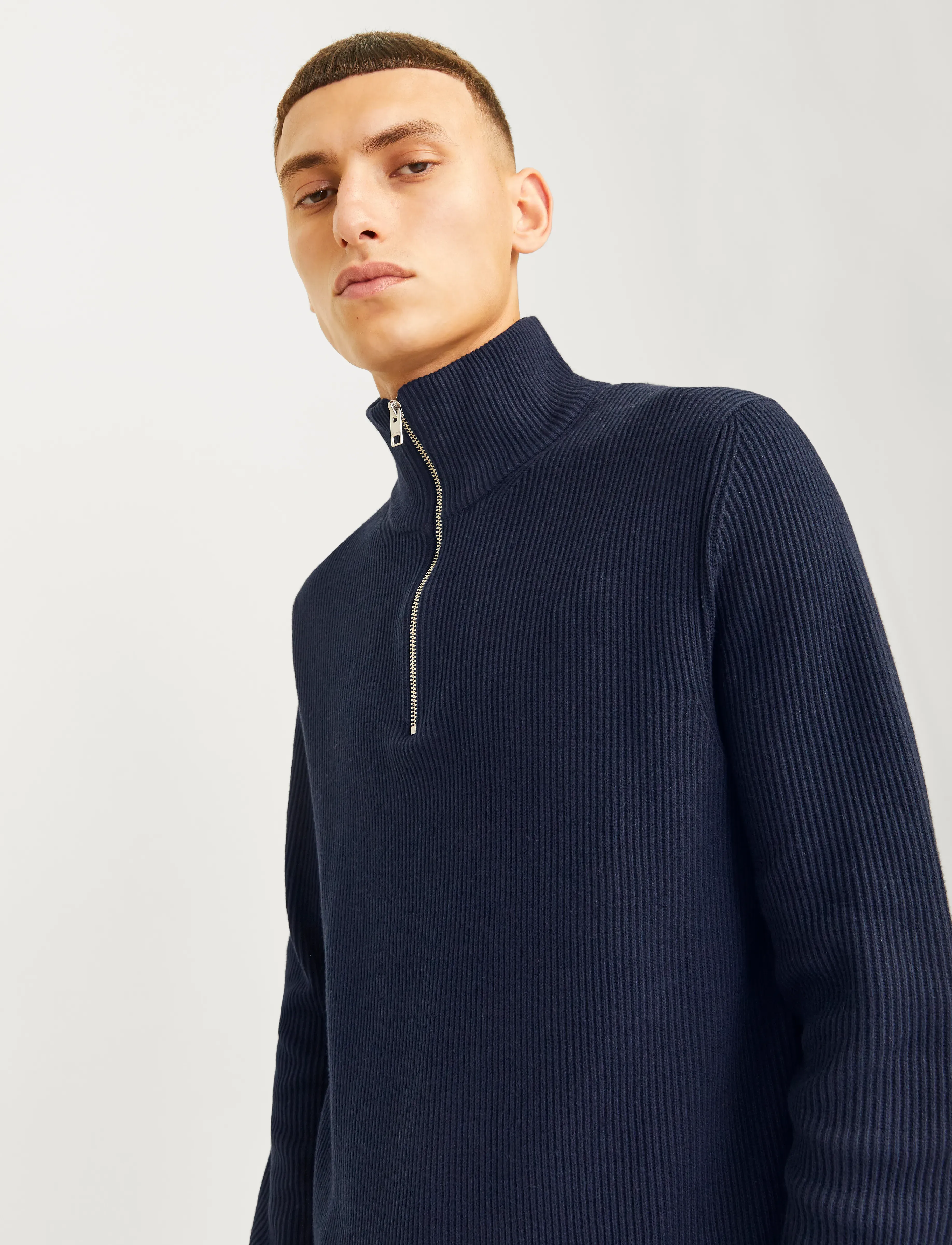 Jack & Jones JJEPERFECT KNIT HALF ZIP SN - Strickmode - SKY CAPTAIN / navy