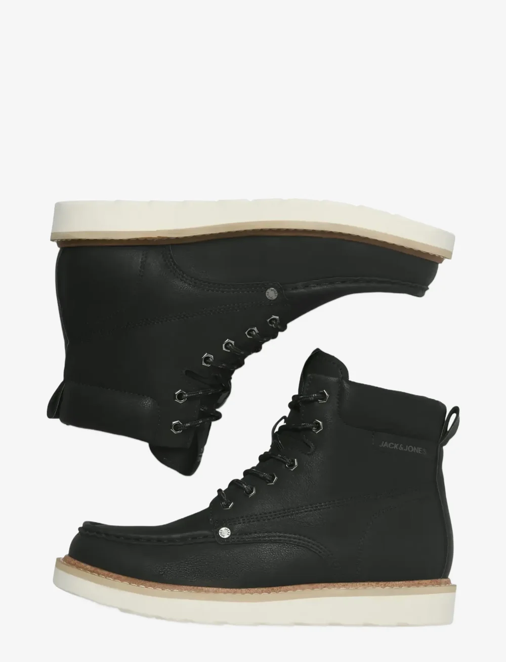 Jack & Jones - JFWARCHWAY PU MOC BOOT - schnürboots - anthracite - 2