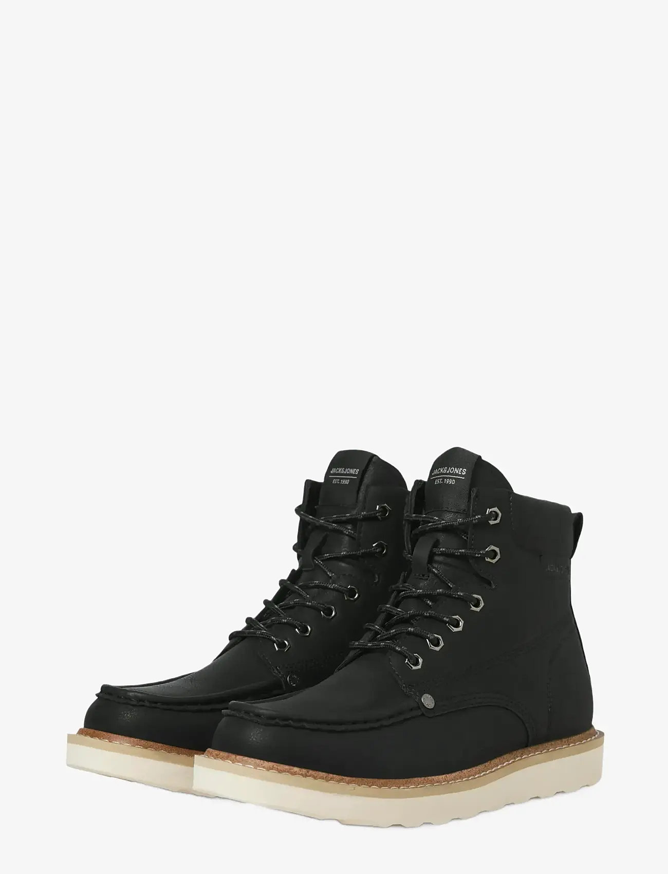 Jack & Jones - JFWARCHWAY PU MOC BOOT - kängor med snörning - anthracite - 3