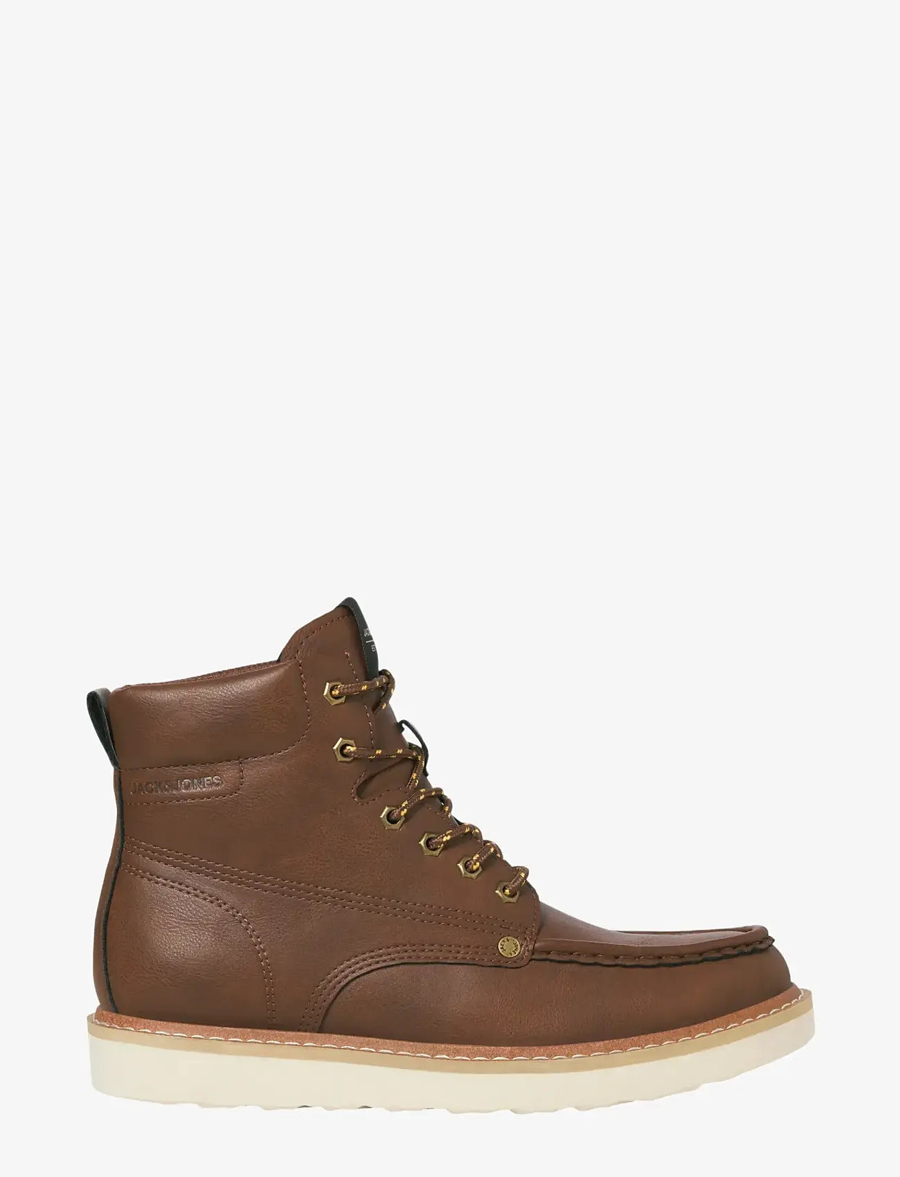 Jack & Jones - JFWARCHWAY PU MOC BOOT - laced boots - cognac - 1