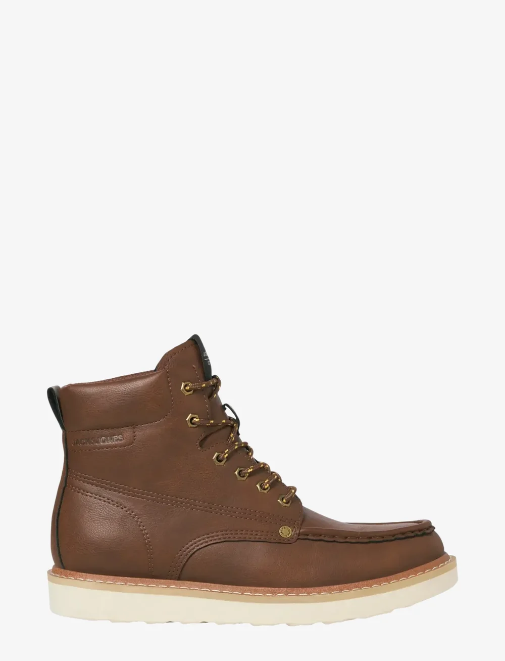 Jack & Jones - JFWARCHWAY PU MOC BOOT - støvler med snøre - cognac - 0