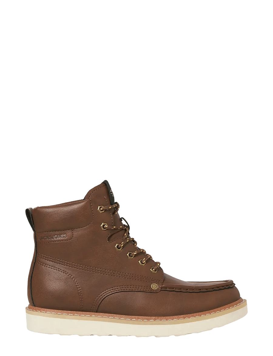Jack & Jones - JFWARCHWAY PU MOC BOOT - schnürboots - cognac - 1