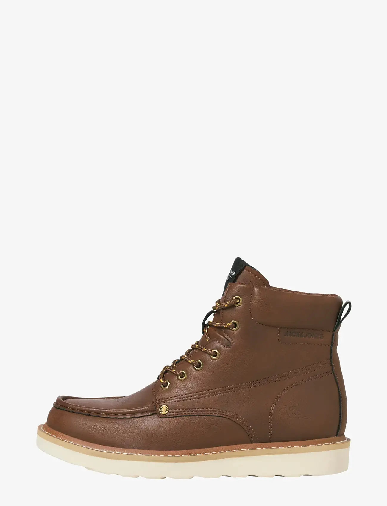 Jack & Jones - JFWARCHWAY PU MOC BOOT - laced boots - cognac - 2