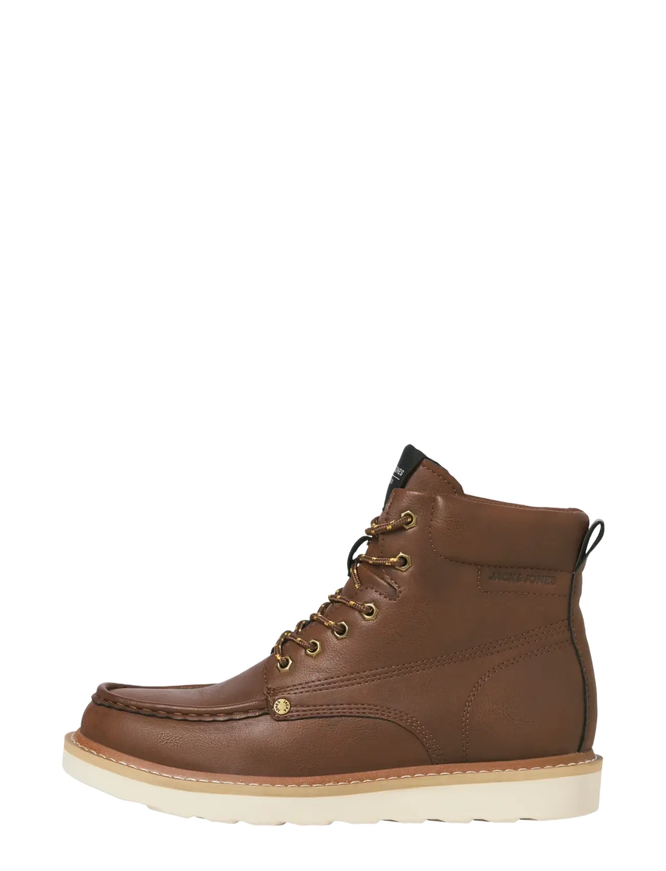 Jack & Jones - JFWARCHWAY PU MOC BOOT - schnürschuhe - cognac - 2
