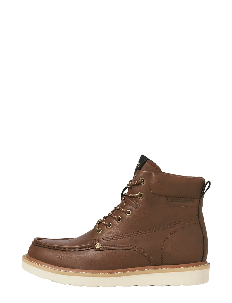 Jack & Jones - JFWARCHWAY PU MOC BOOT - schnürboots - cognac - 2