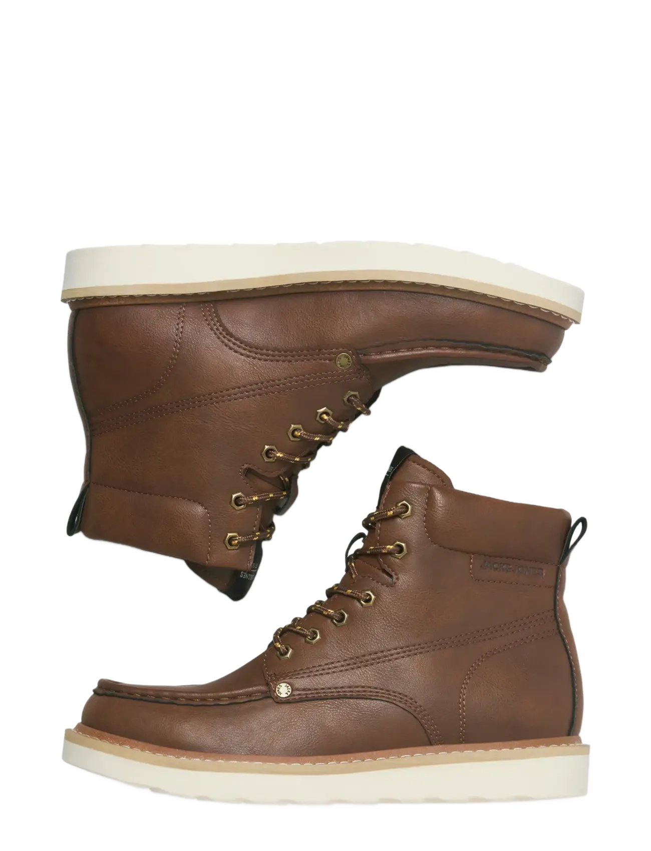 Jack & Jones - JFWARCHWAY PU MOC BOOT - schnürschuhe - cognac - 3