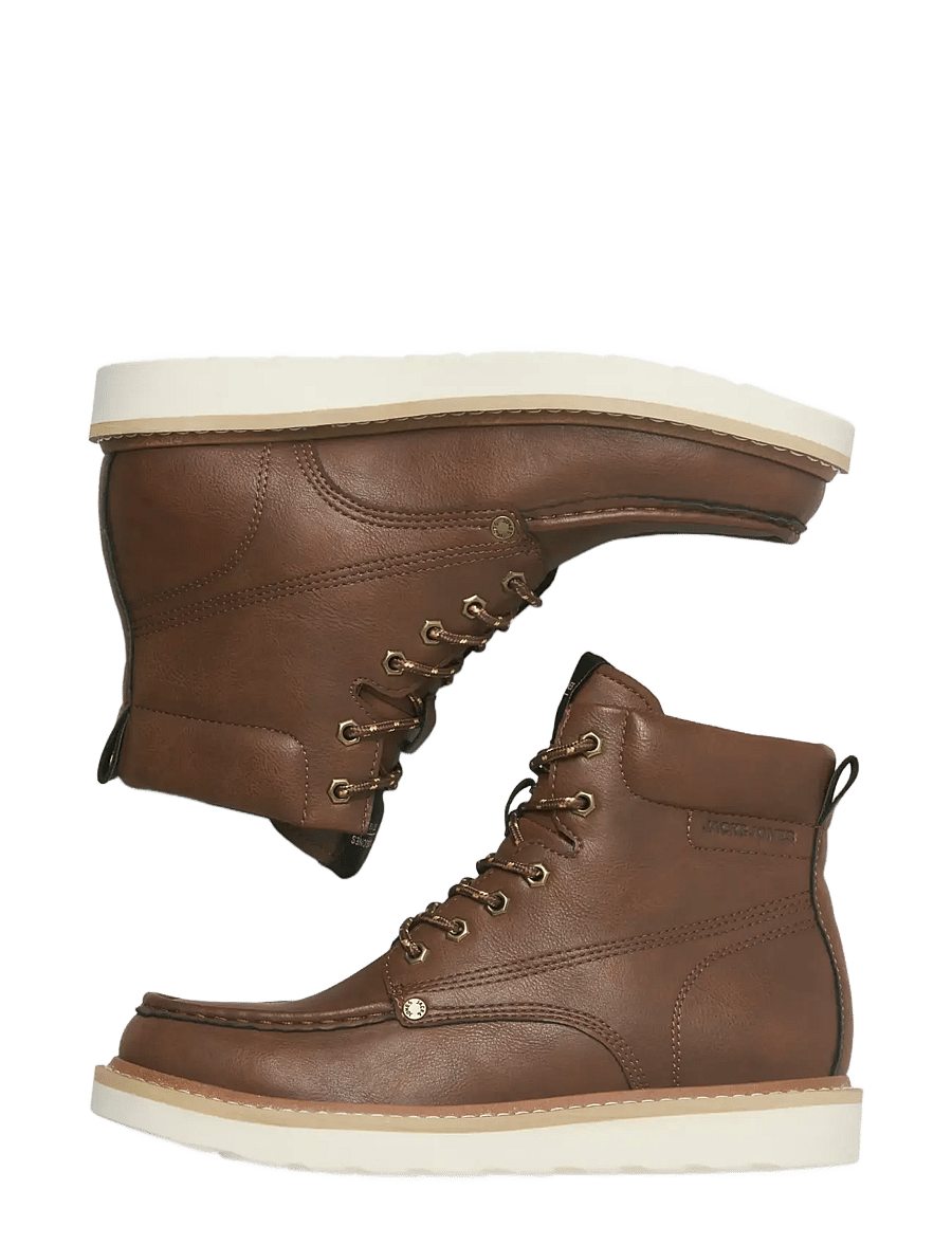 Jack & Jones - JFWARCHWAY PU MOC BOOT - schnürboots - cognac - 3