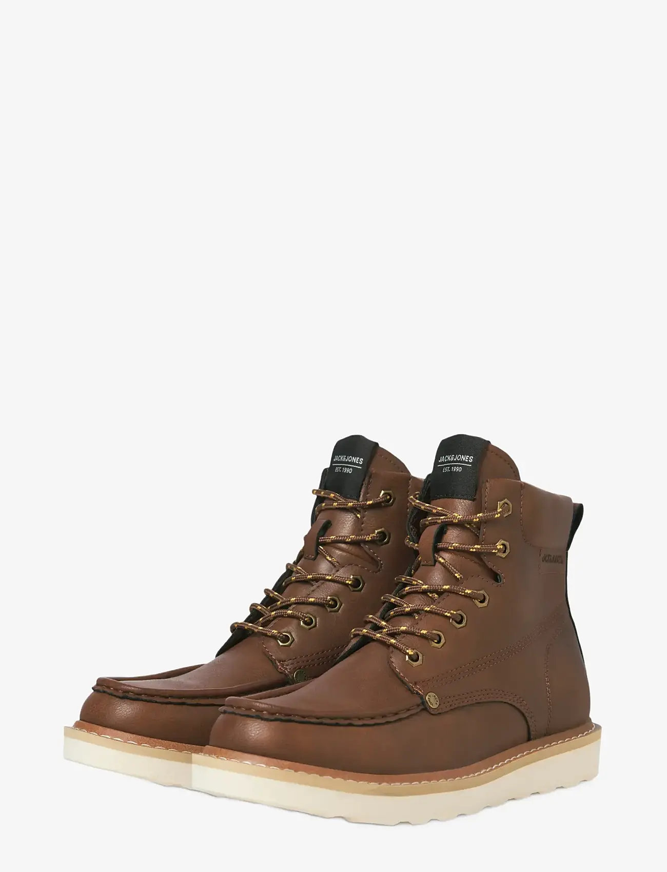 Jack & Jones - JFWARCHWAY PU MOC BOOT - laced boots - cognac - 4