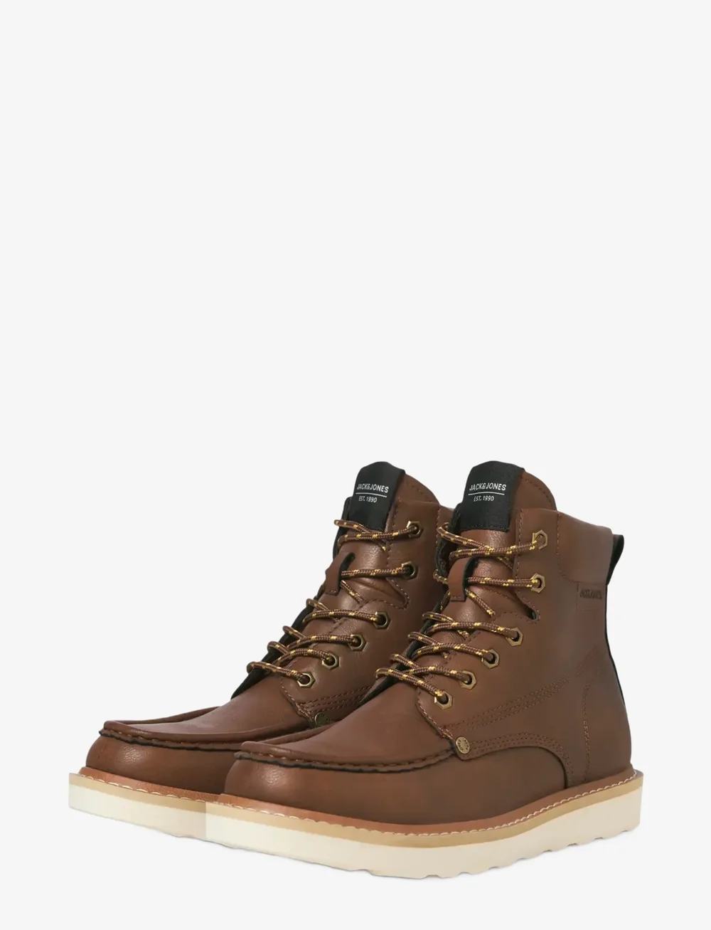 Jack & Jones - JFWARCHWAY PU MOC BOOT - støvler med snøre - cognac - 3