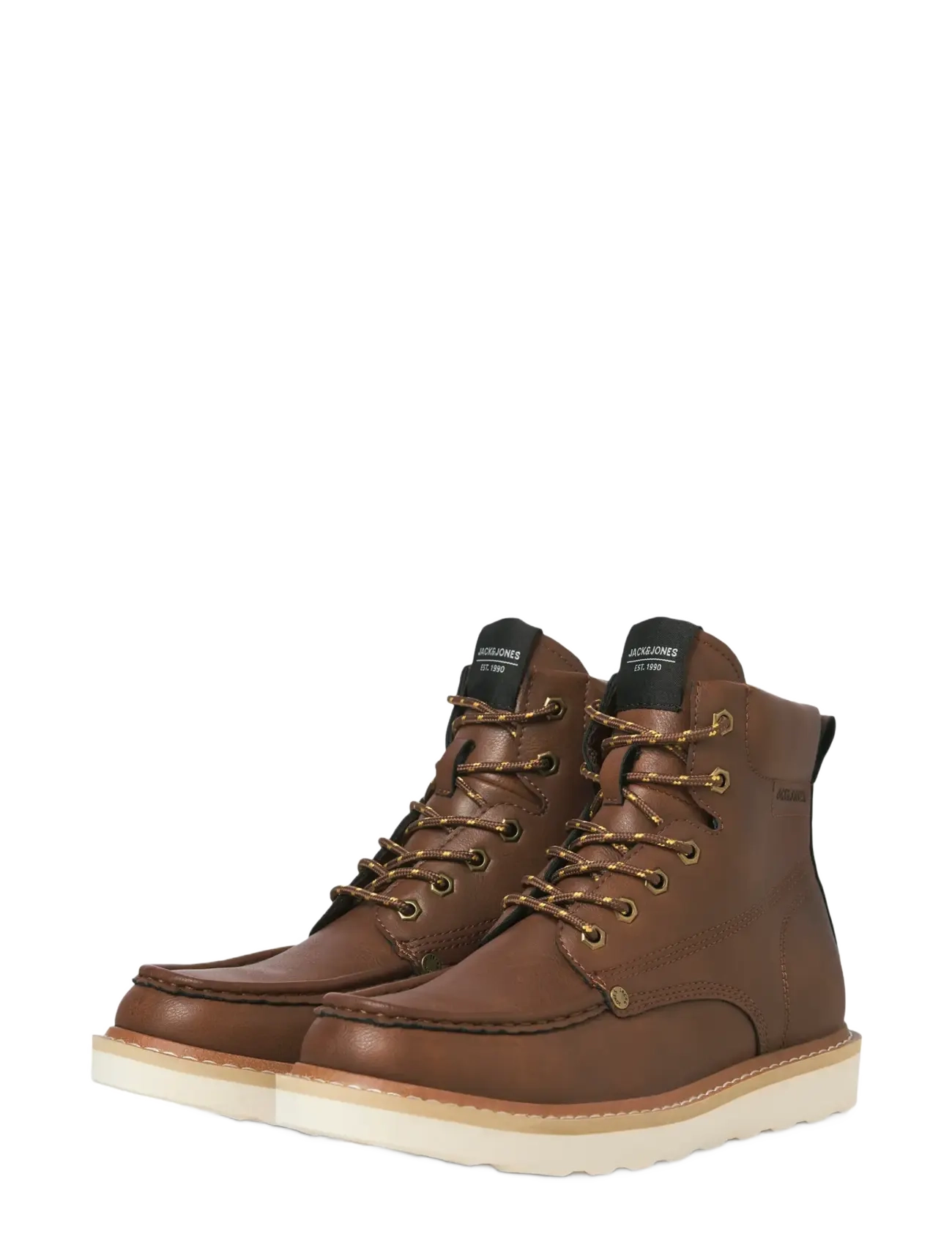 Jack & Jones - JFWARCHWAY PU MOC BOOT - schnürschuhe - cognac - 4