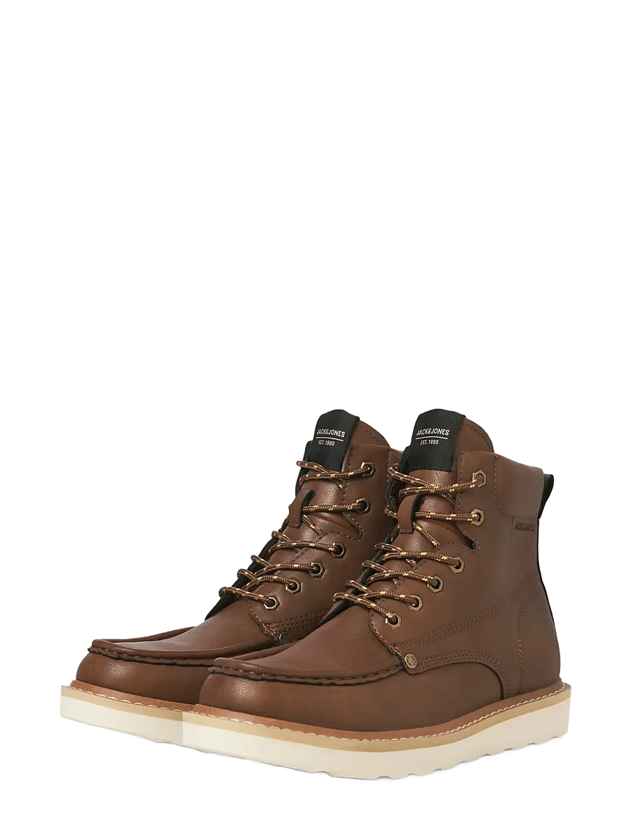 Jack & Jones - JFWARCHWAY PU MOC BOOT - schnürboots - cognac - 4