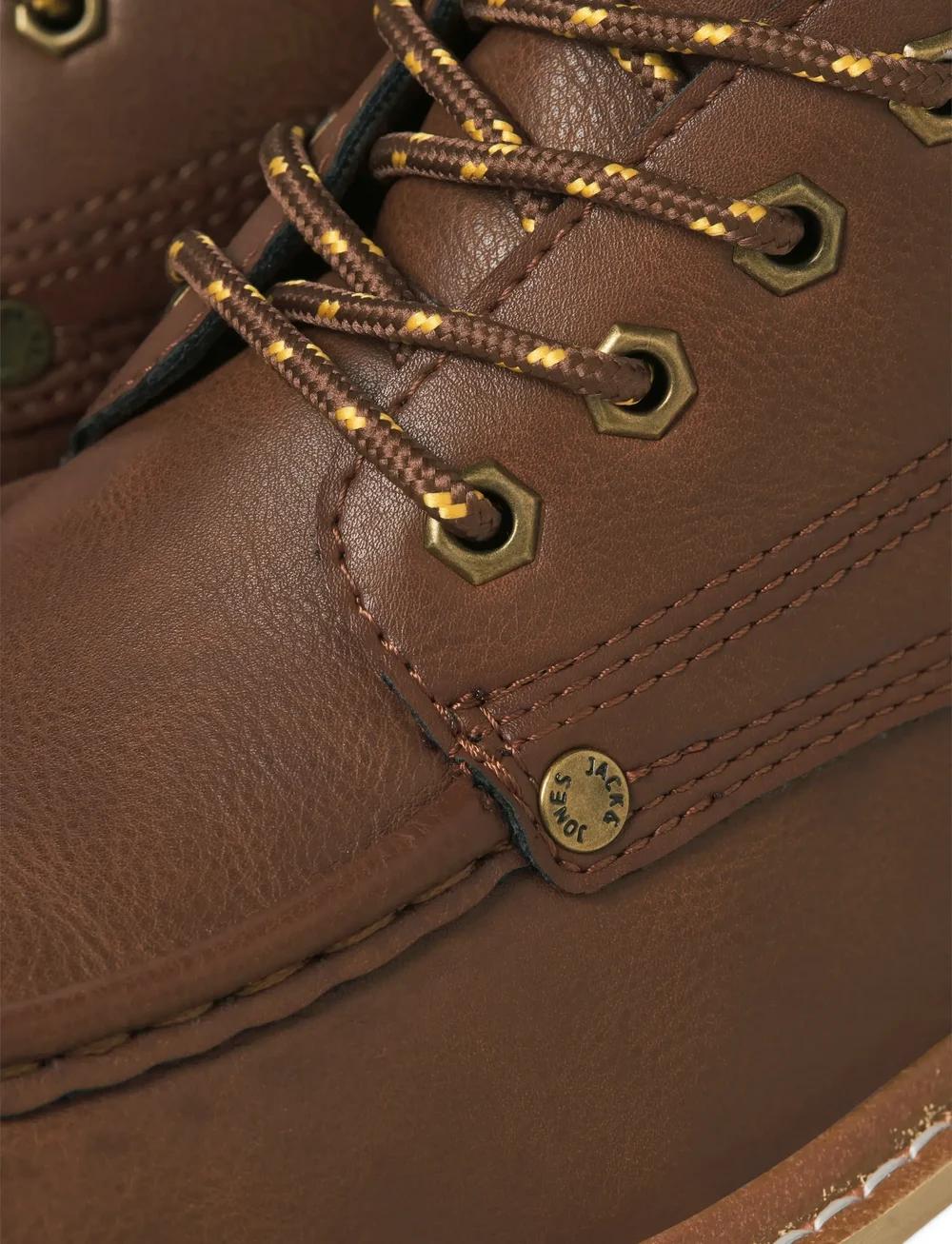 Jack & Jones - JFWARCHWAY PU MOC BOOT - støvler med snøre - cognac - 5